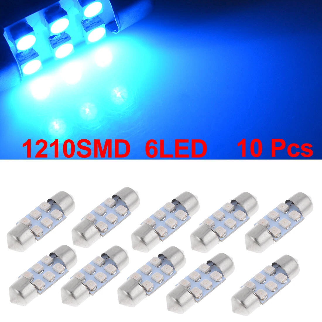 10pcs 31mm LED Festoon Dome Light for Various Models (DE3175, DE3022, 6430)