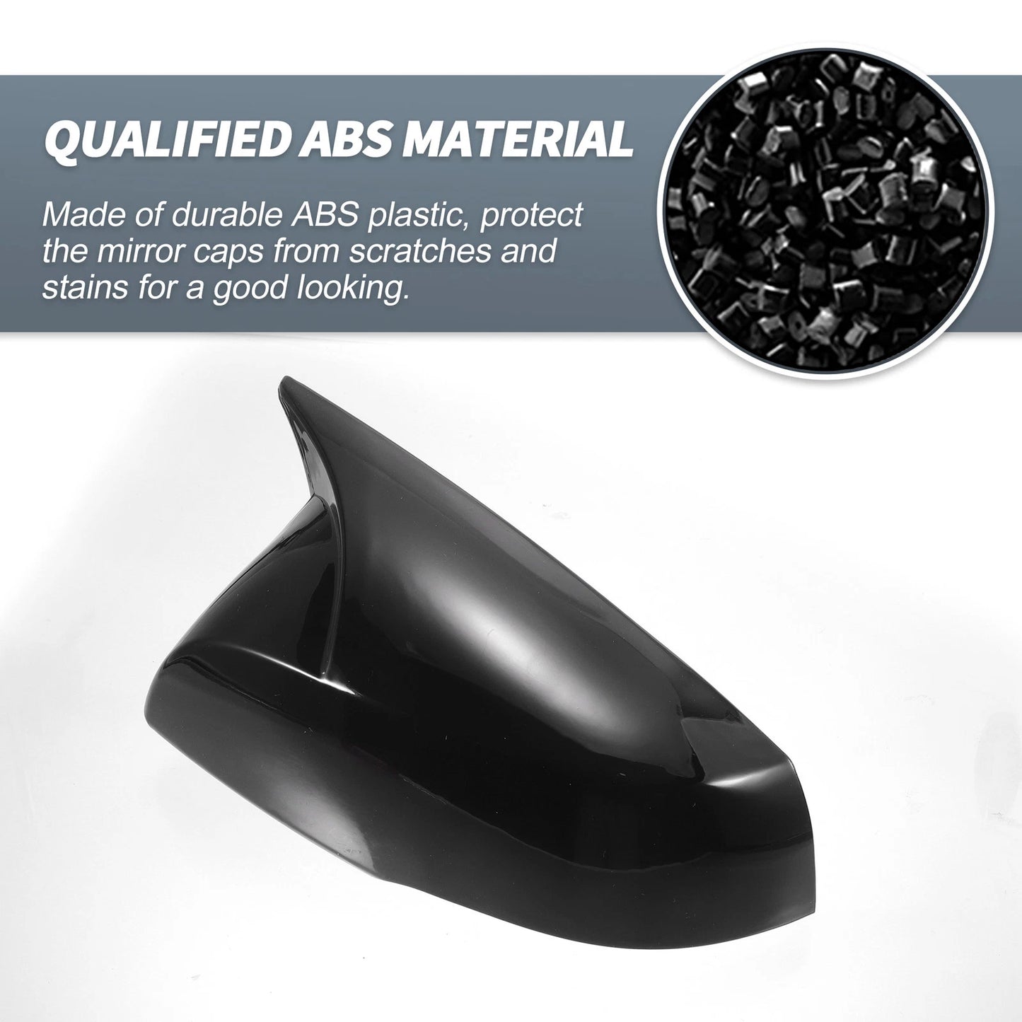 Pair Rearview Mirror Cover Overlay Gloss Black for Toyota RAV4 (2019–2022)