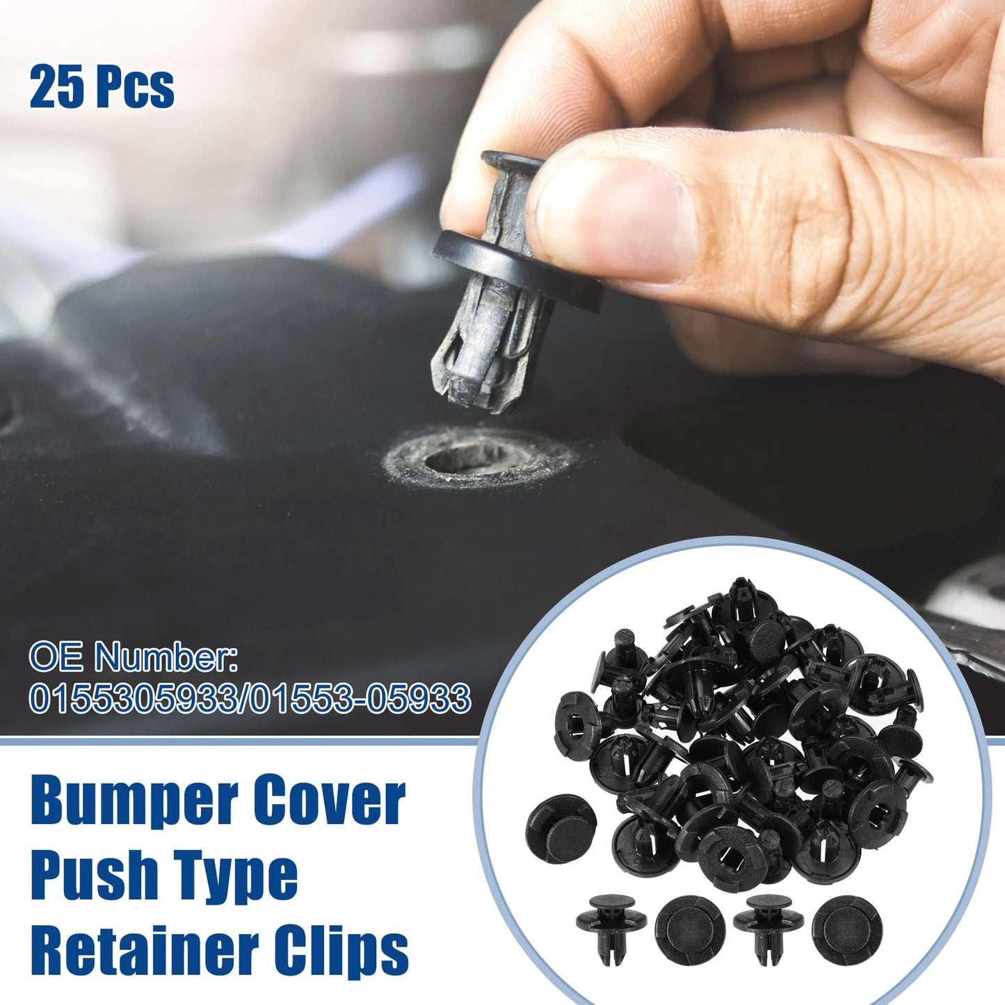 25 Pcs Bumper Cover Push Type Retainer Clips for Infiniti EX35 (2008–2013) No. 0155305933
