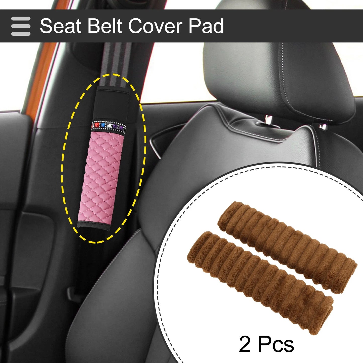 2X Seat Belt Cover Pad for Universal Fit (27cm)