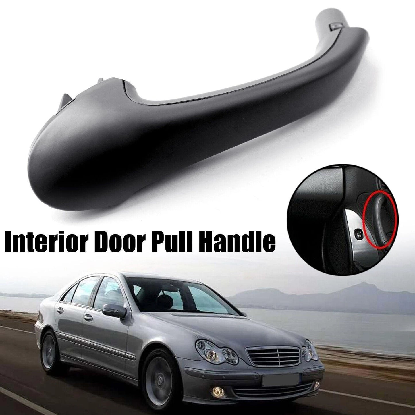Front Right Interior Door Pull Handle OE Black for Mercedes-Benz W203 C-Class (2001–2007)