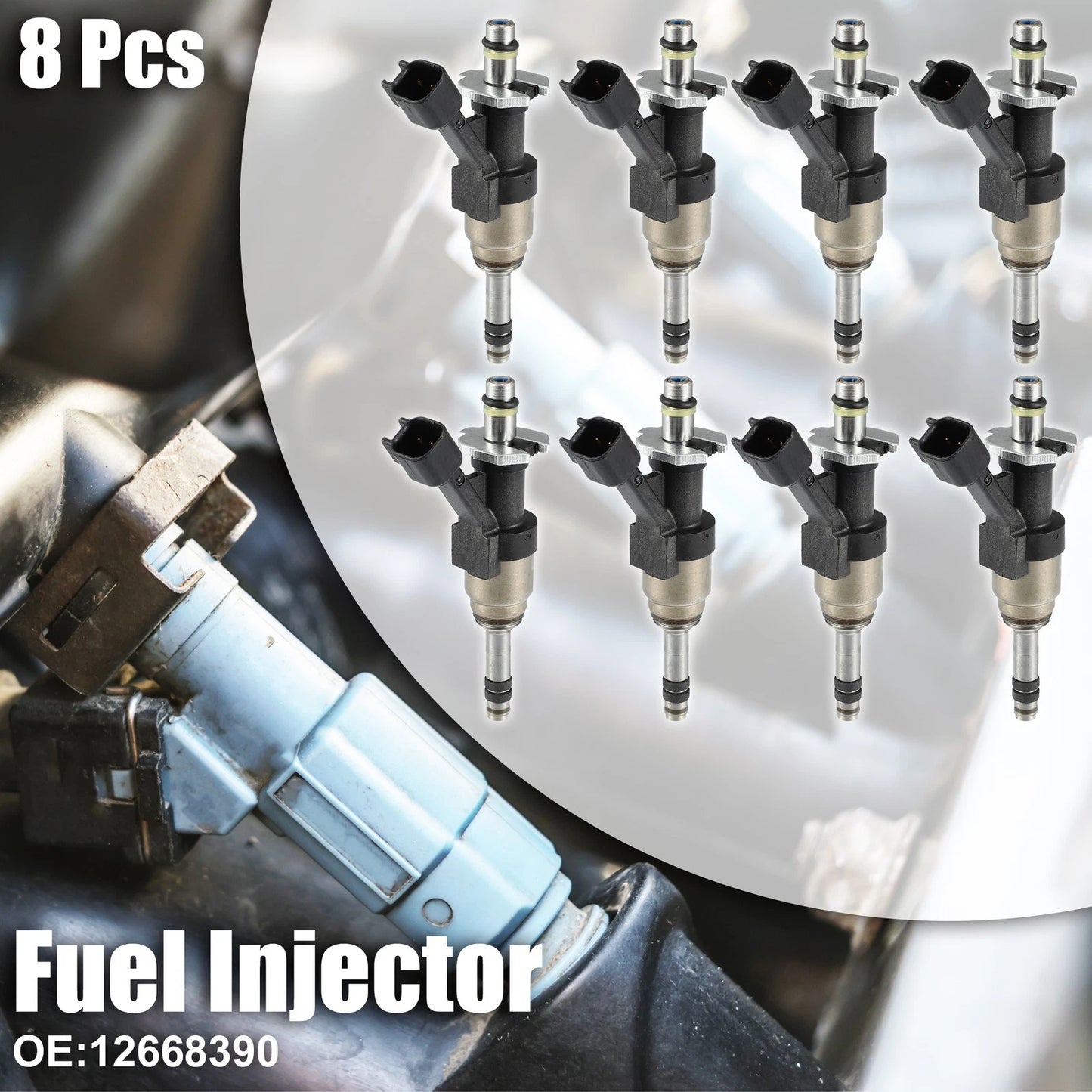 8 Pcs Fuel Injector Nozzle 12668390 for Chevy Silverado 1500 (2014–2018)