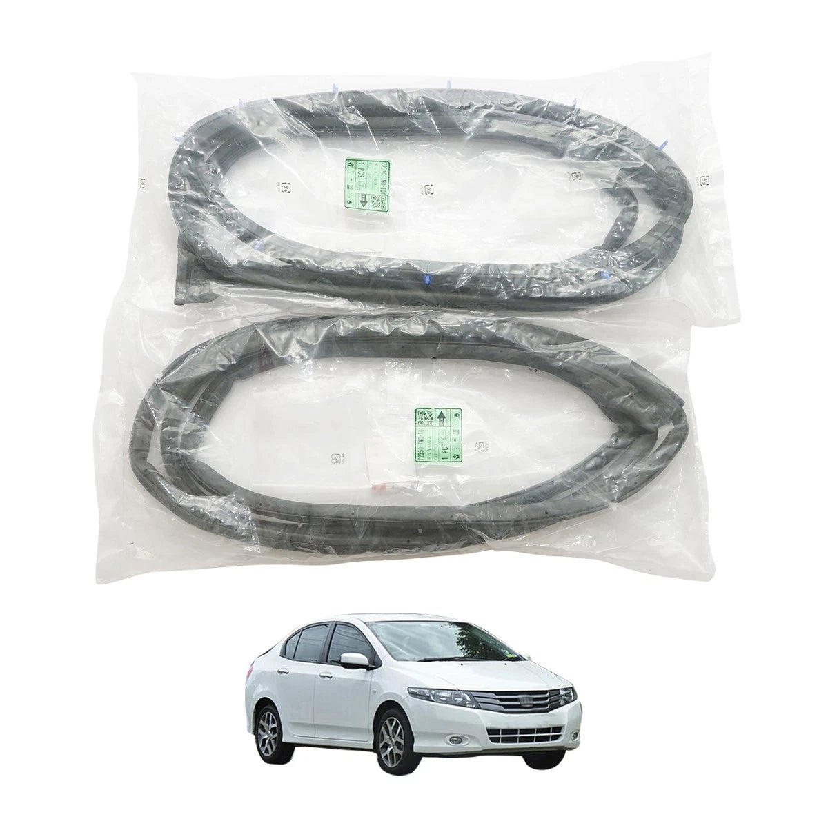 Set of 2 Front Door Weatherstrip Seals for Honda City (2008–2013)