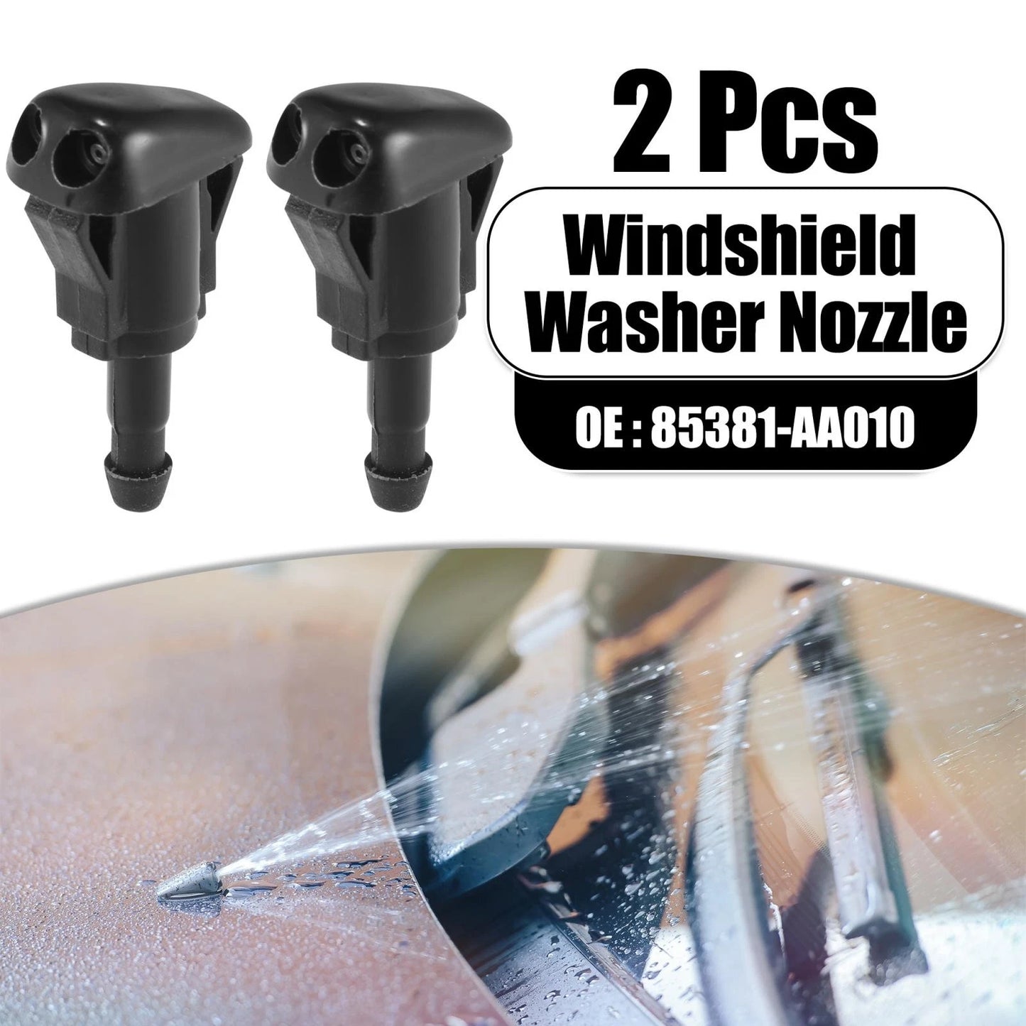 2X Front Windshield Washer Nozzles 85381-AA010 for Toyota Tacoma (2005–2010)