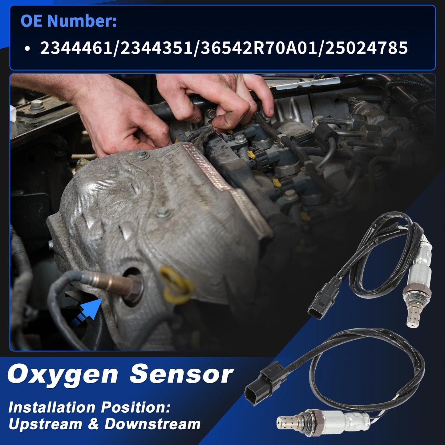 2X Downstream Oxygen Sensor for Honda Odyssey (2008–2010) 25024785