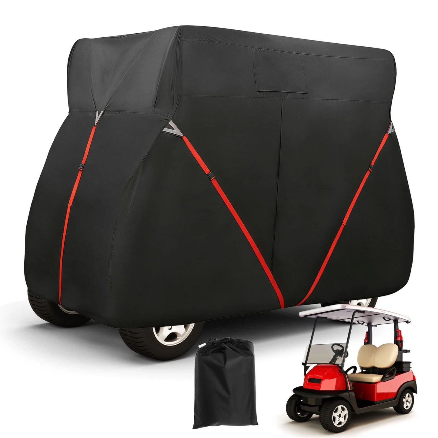 Heavy Oxford Waterproof Golf Cart Cover for EZGO, Club Car, Yamaha (2 Seats)
