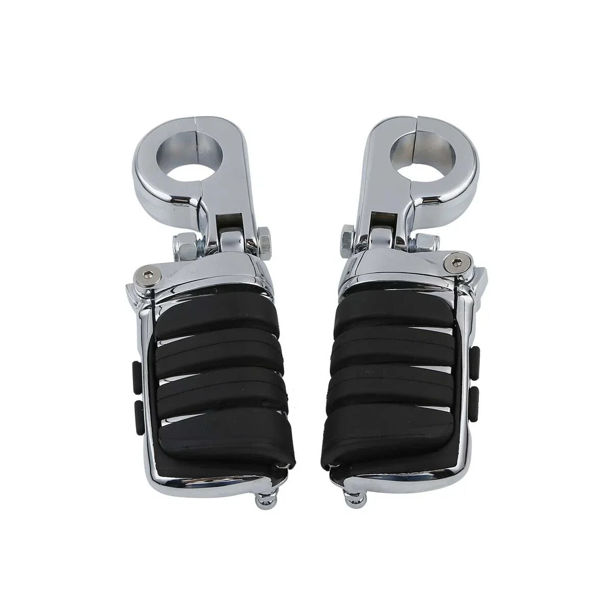 Chrome 1-1/4" Highway Bar Footpegs for Harley Touring & Softail