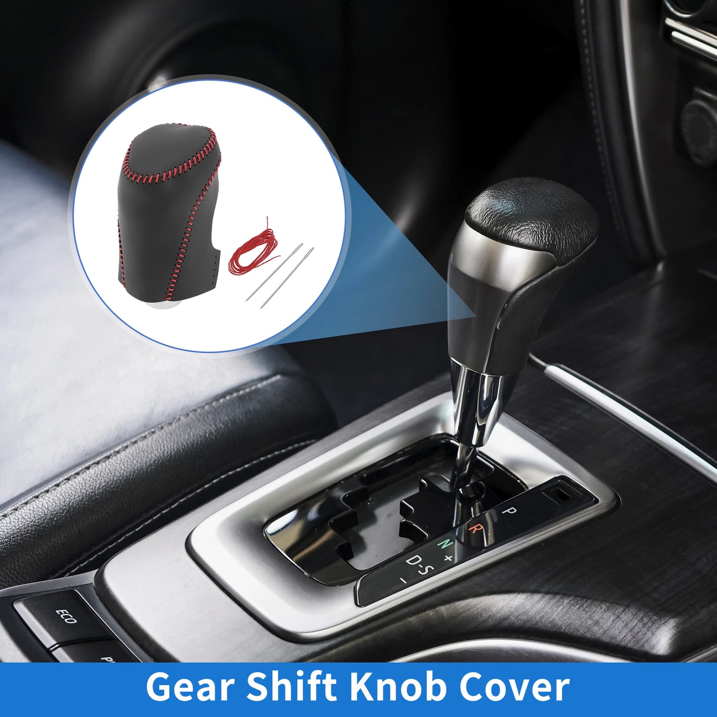 1 Pc Gear Shift Knob Cover for Chevrolet Malibu (2016–2020) Black Red