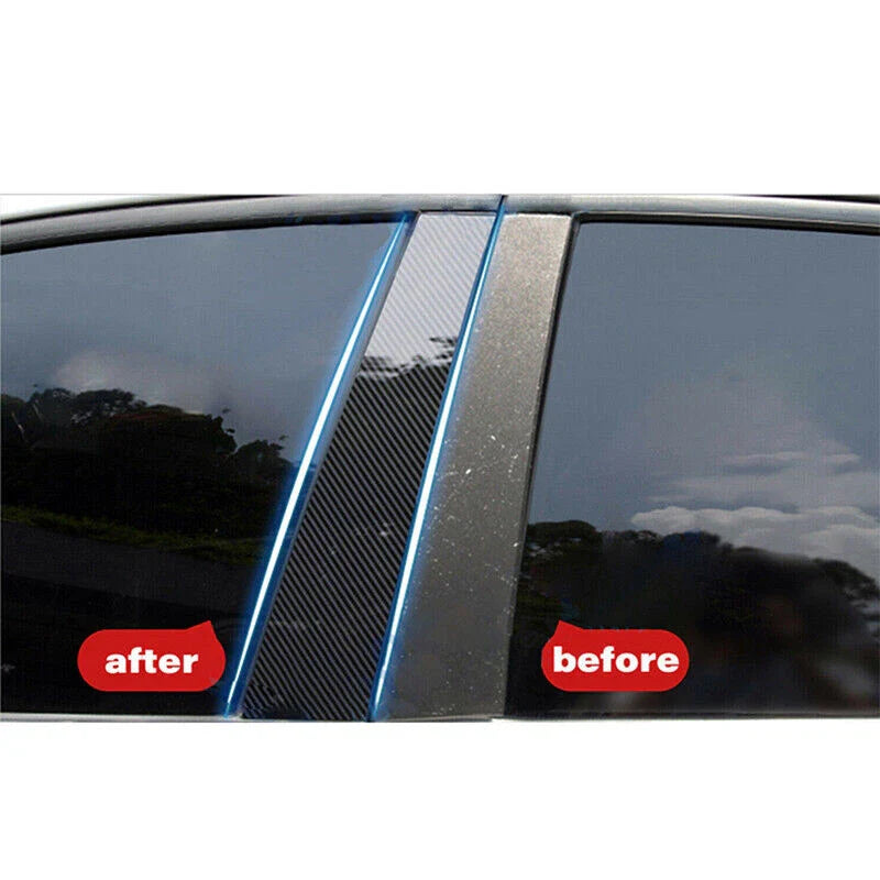 6pcs / Carbon Fiber Pillar Post Window Trim Cover for Toyota Sienna (2011–2020)