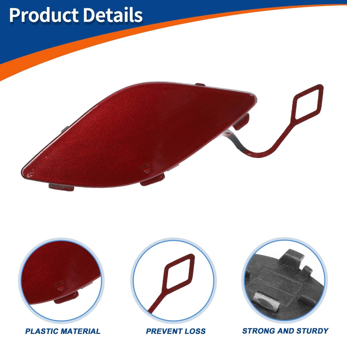Tow Hook Cover for Mercedes-Benz E350 (2010–2014) No.A2078850123 Red