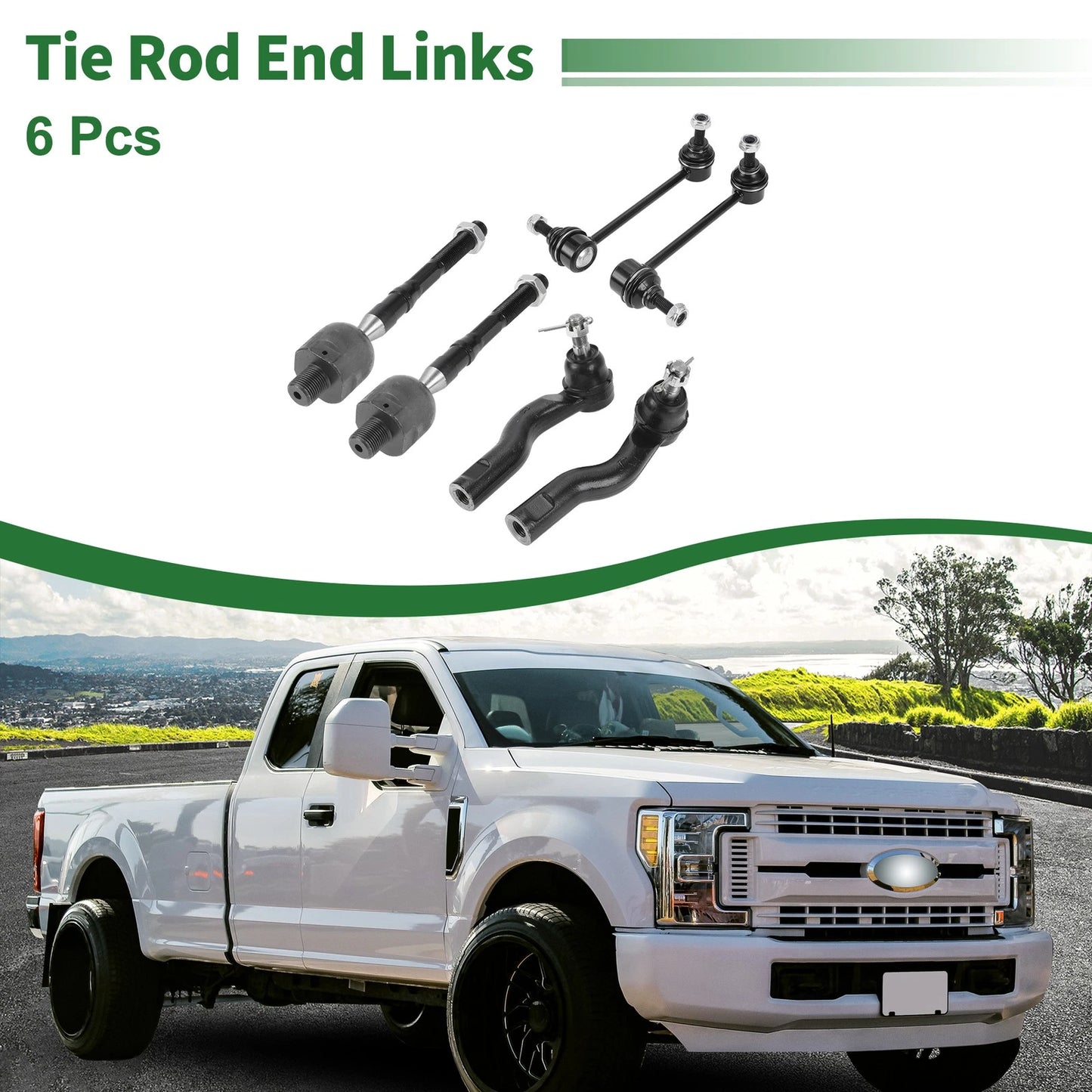 6pcs Front Suspension Kit Tie Rod End Sway Bar Link for Mercury Milan (2006–2009)