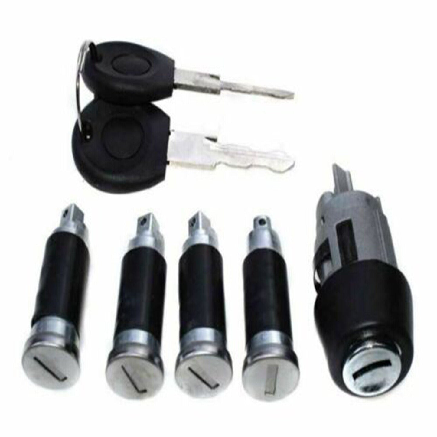 Set of 2 Ignition Switch Door Lock Barrels with Keys for VW T4 Transporter (1990–2003)