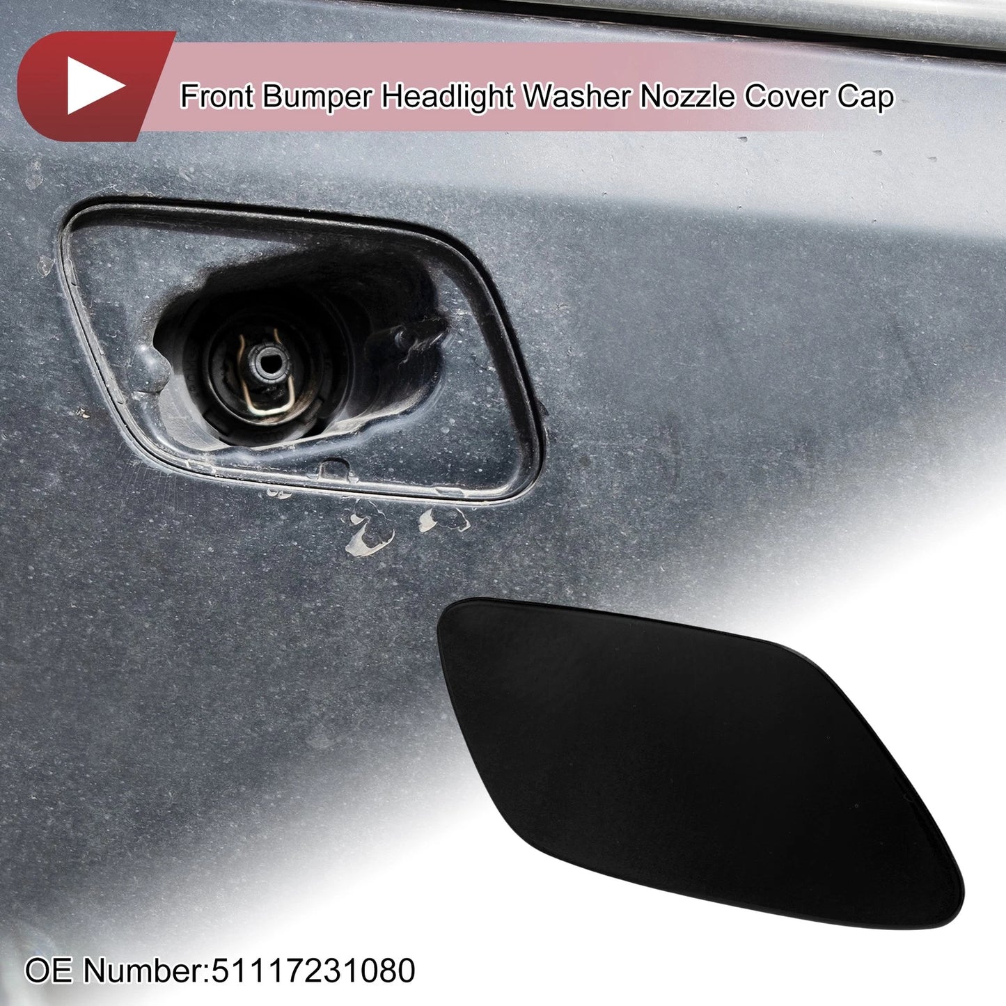 Bumper Headlight Washer Nozzle Cover Cap No. 51117231080 for BMW Z4 (2009–2016)