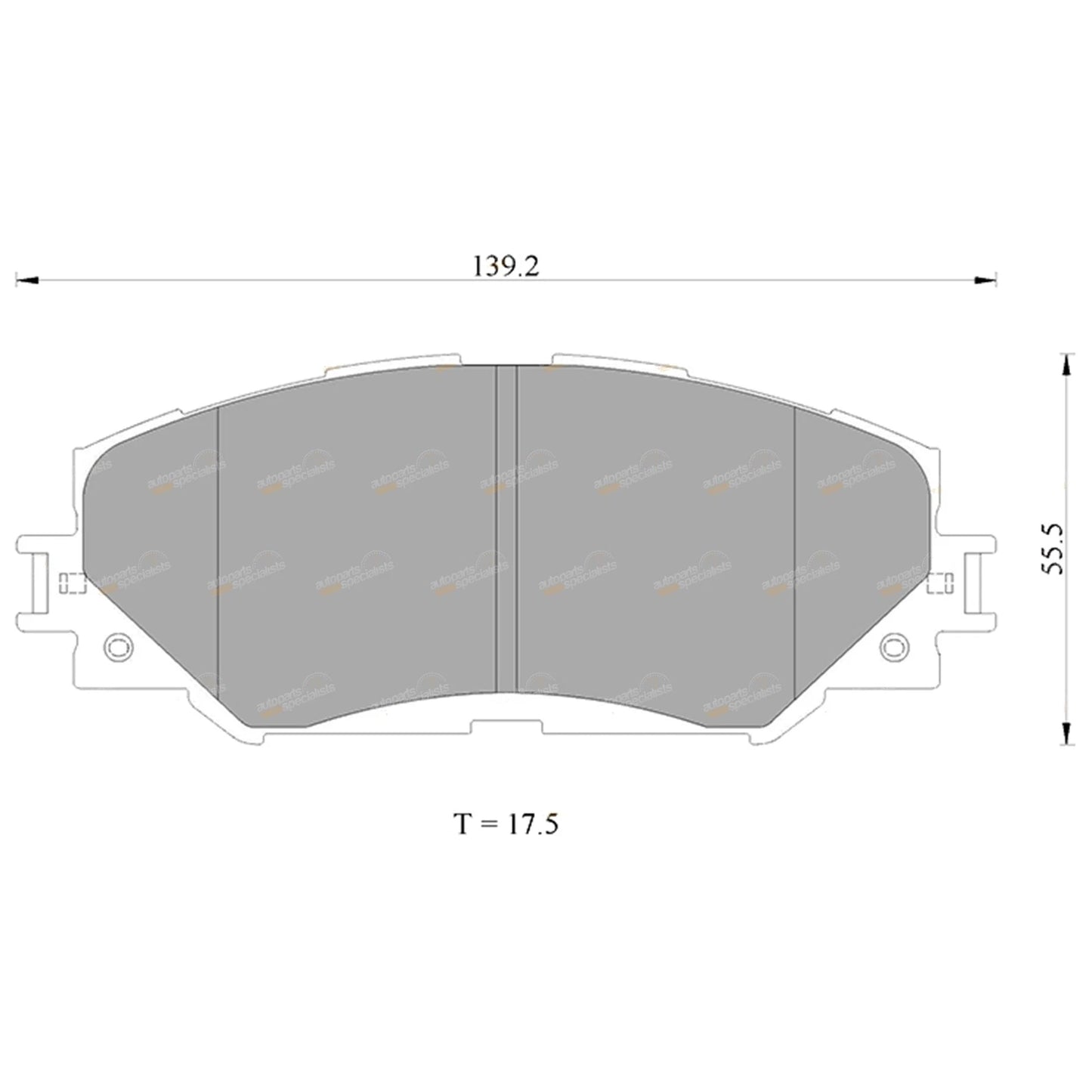 Set of 4 Front Disc Brake Pads for Toyota Corolla (2005–2018)