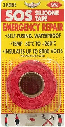 Silicon Tape for Automotive Use - Red 3 Meter Roll, Heat & Water Proof