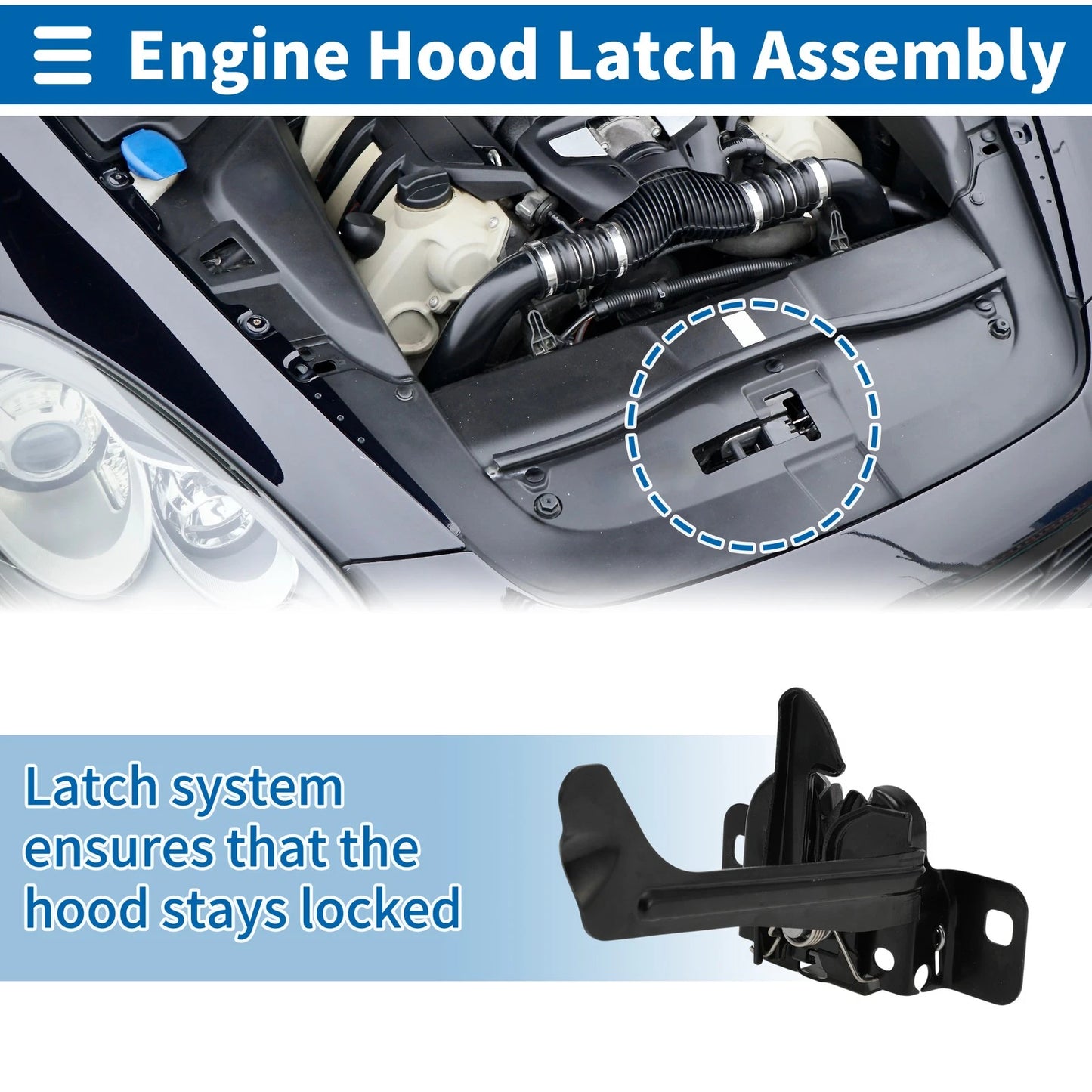 Hood Latch Assembly for Dodge Challenger (2008–2022) No. 4816182AB
