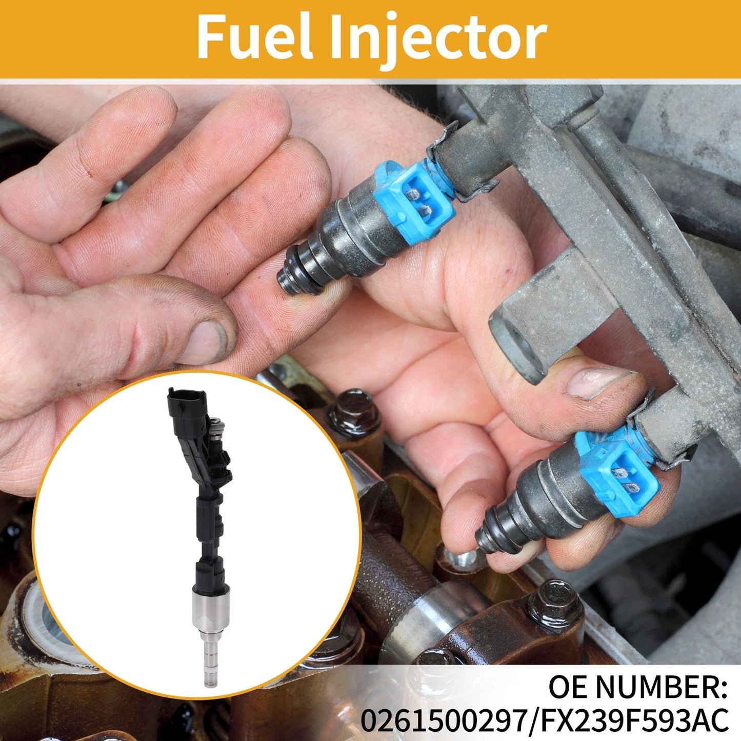 1 Pc Fuel Injector No.0261500297 for Jaguar F-Pace (2018)