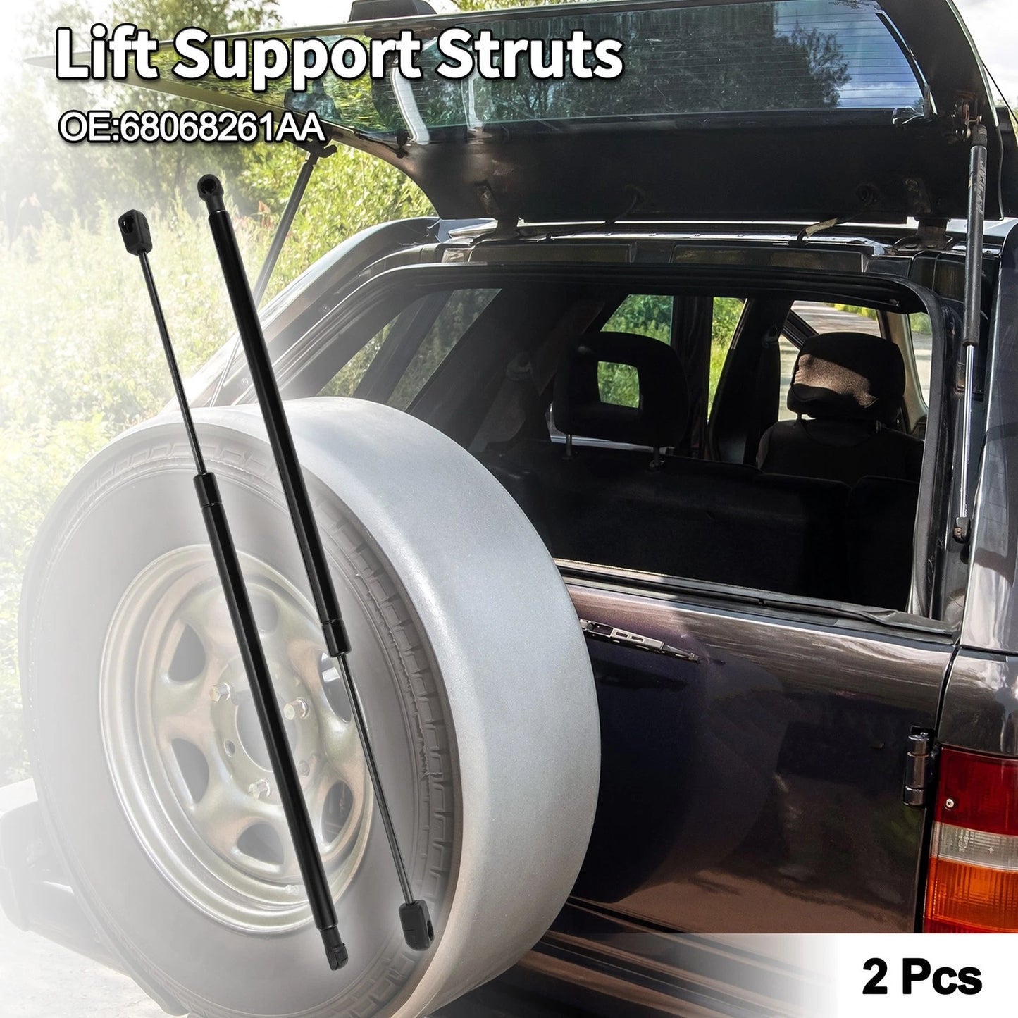 Set of 2 Rear Window Glass Lift Supports Struts No. 68068261AA for Jeep Wrangler (2011–2017)