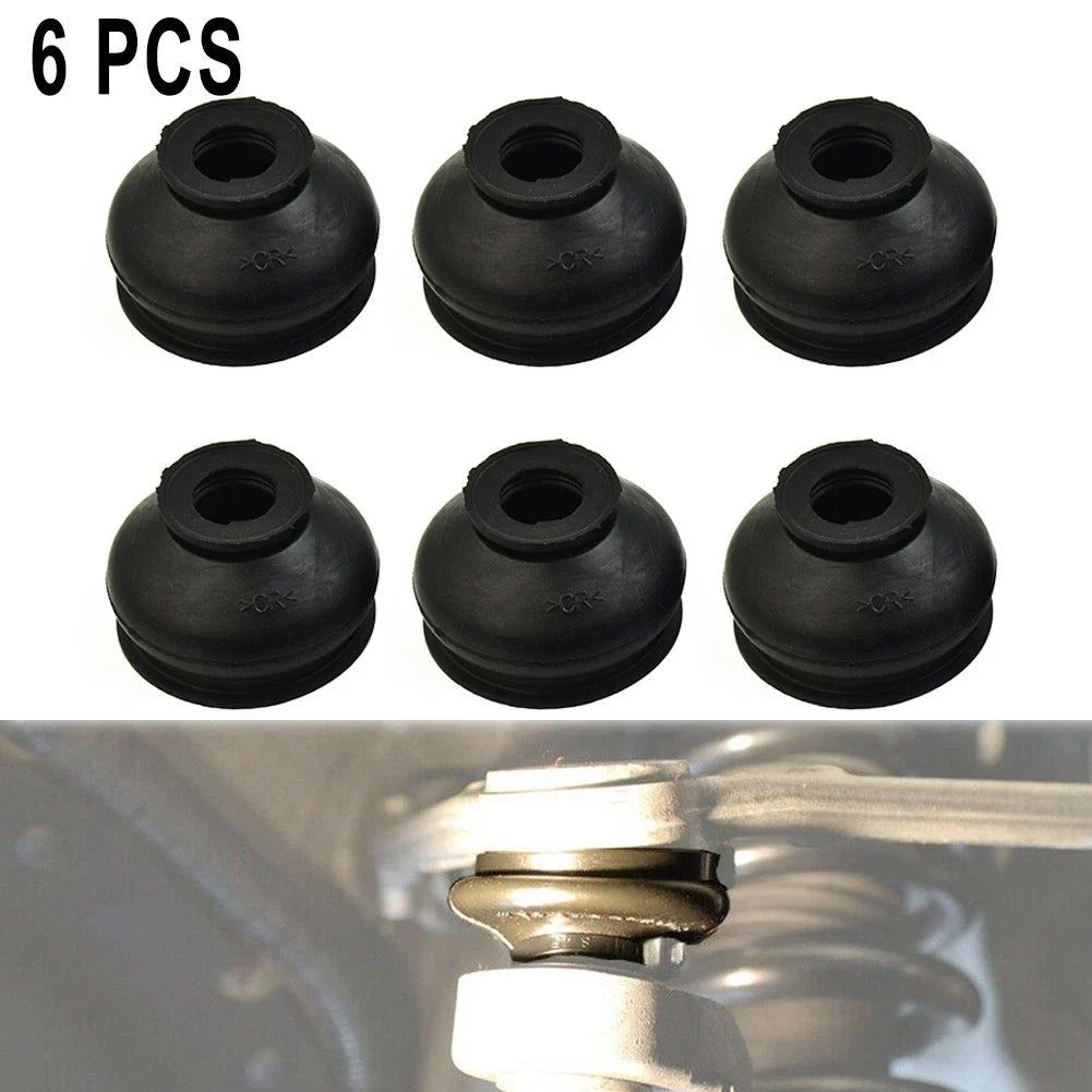 6pcs HQ Rubber Tie Rod End-Ball Joint Dust Boots Dust Cover Boot Gaiters Black