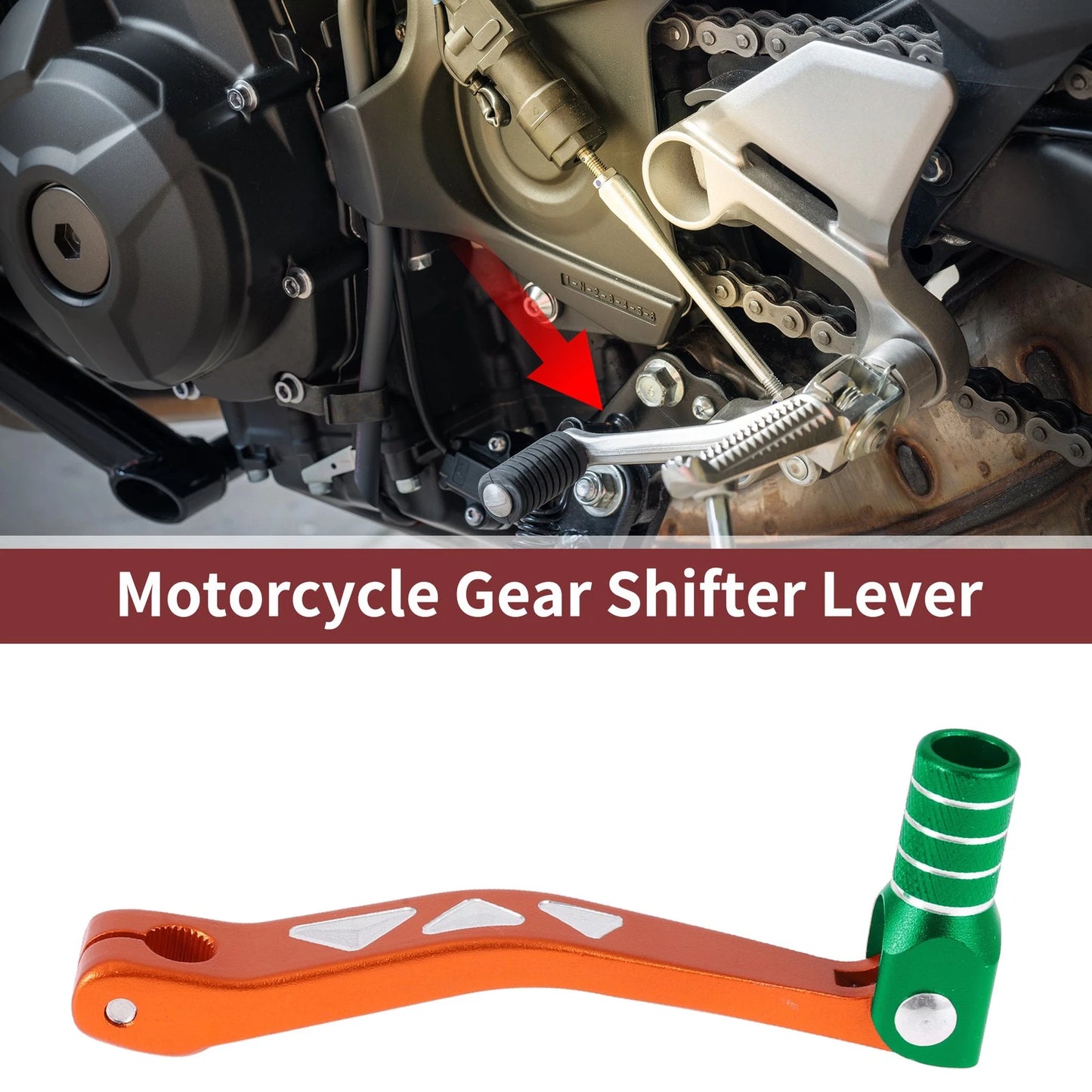 Folding Gear Shifter Levers for Yamaha TTR 50cc (2006–2023) - Orange Green