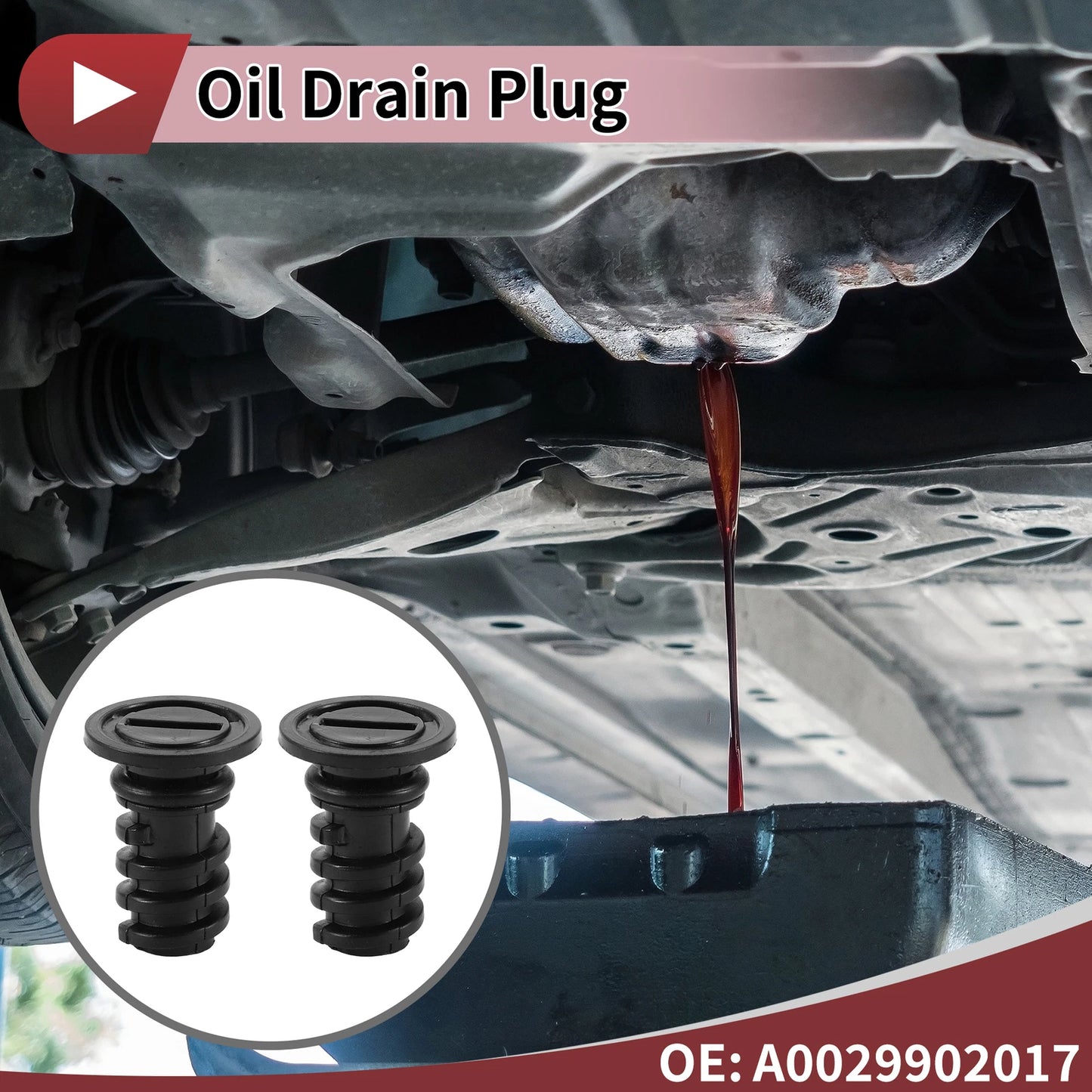 Set of 1 Rubber Oil Drain Plug for Mercedes C63 AMG (2016–2018) No.A0029902017