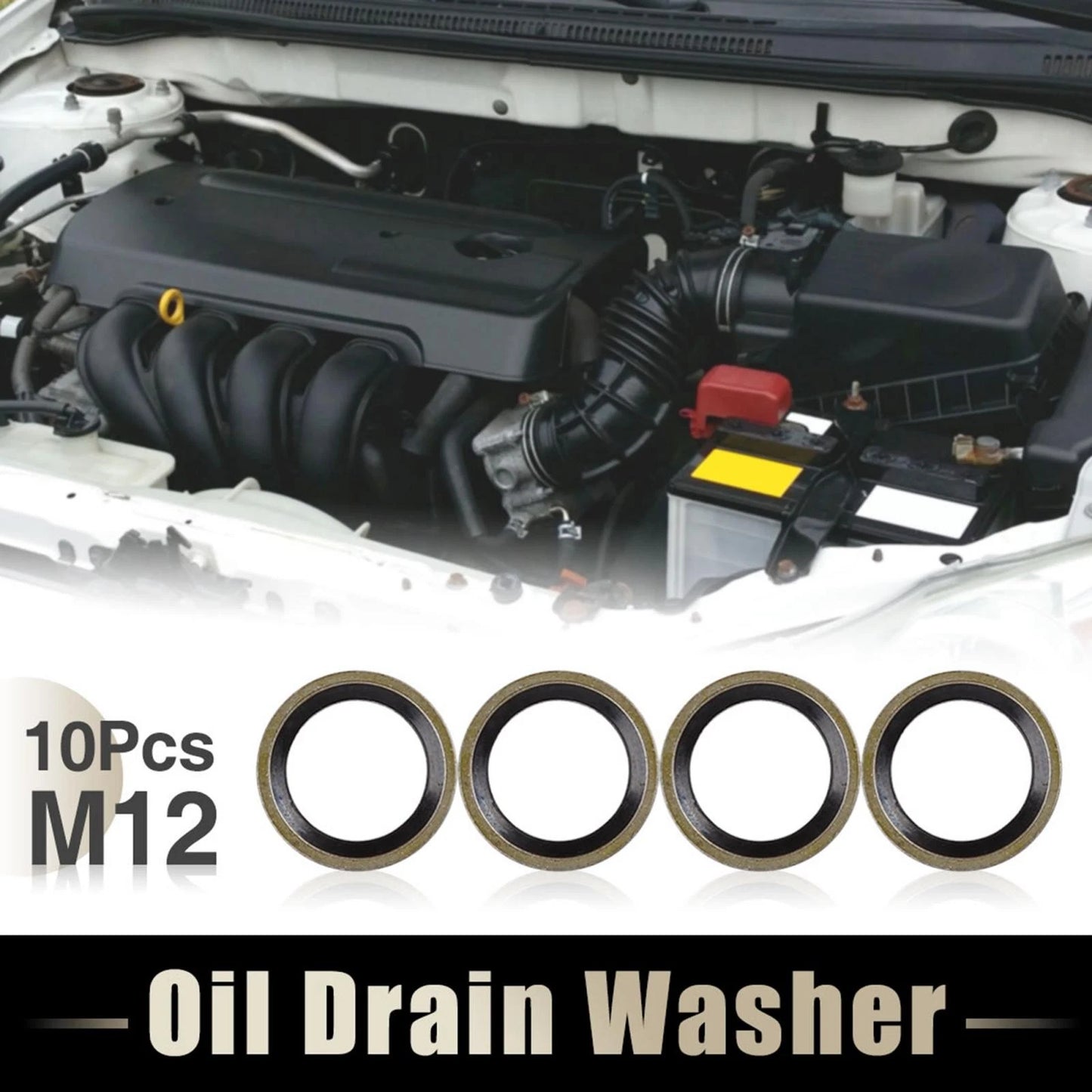 10pcs M12 Bronze Tone Oil Drain Crush Washers for Universal Applications
