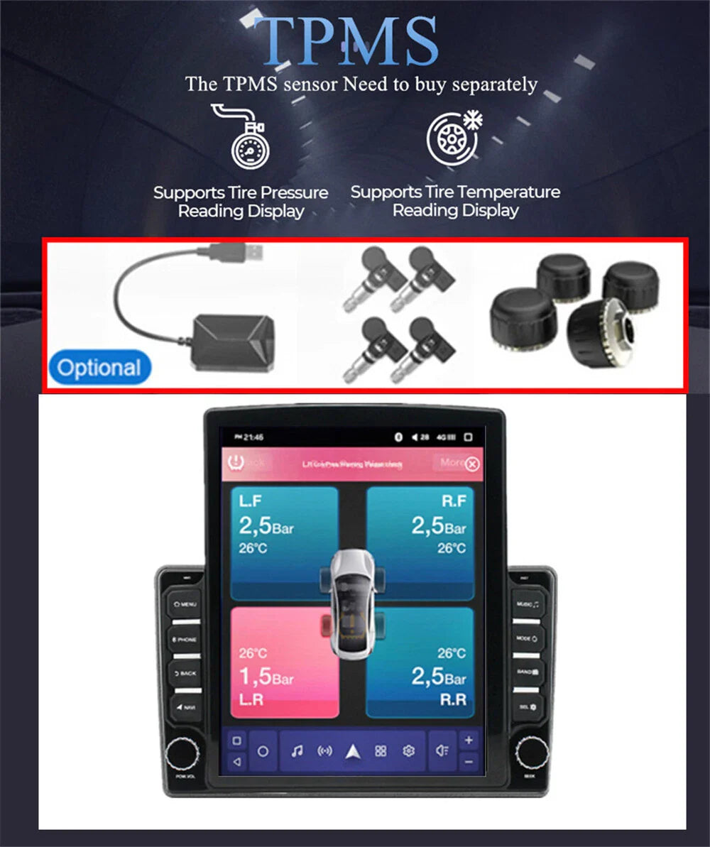 9.7" Vertical Android 13 Stereo Radio GPS for 2004-2010 Toyota Sienna