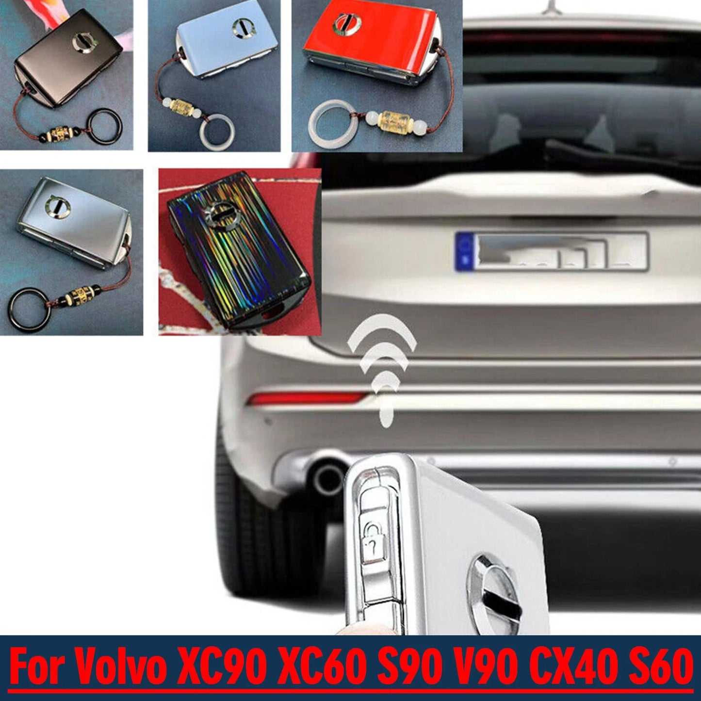 Car Key Case Cover Remote Key Fob Keychain for Volvo XC90 XC60 S90 V90 CX40 S60