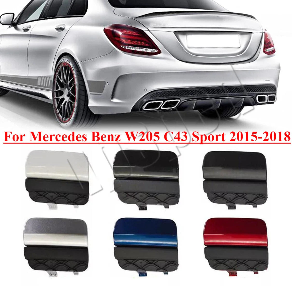 Rear Bumper Tow Eye Hook Cover Cap for Mercedes Benz W205 C43 (2015–2018)