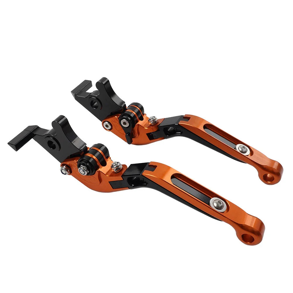 CNC Orange Extendable Brake Clutch Levers for Kawasaki Ninja 125 250 (2018-2023)