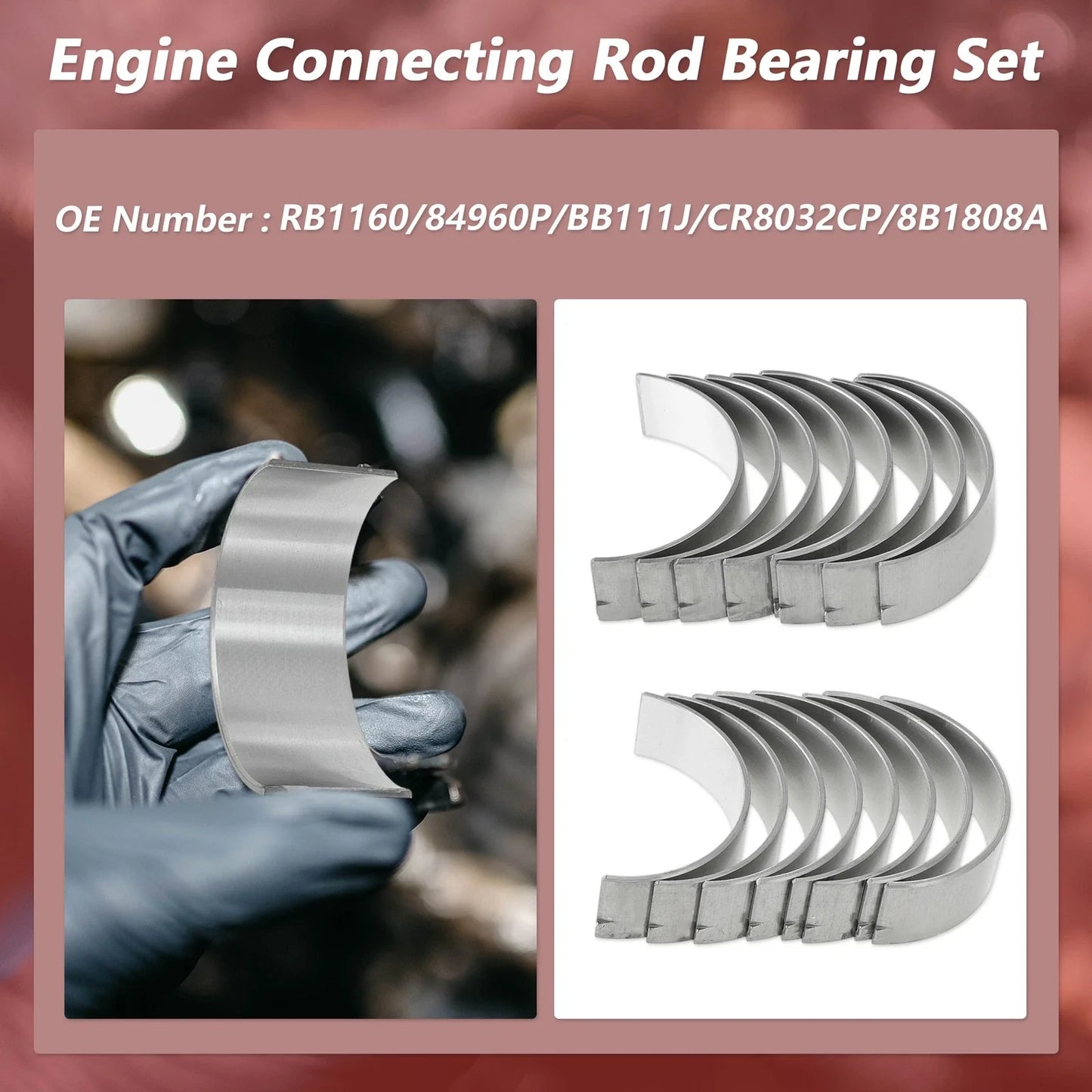 16 Pcs Connecting Rod Bearing Set for Chrysler 300 & Dodge Charger (2005-2010)