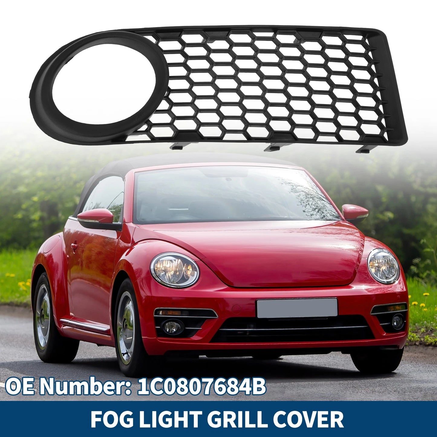 1pc Fog Light Grill for Volkswagen Beetle (2006–2010) No. 1C0807684B