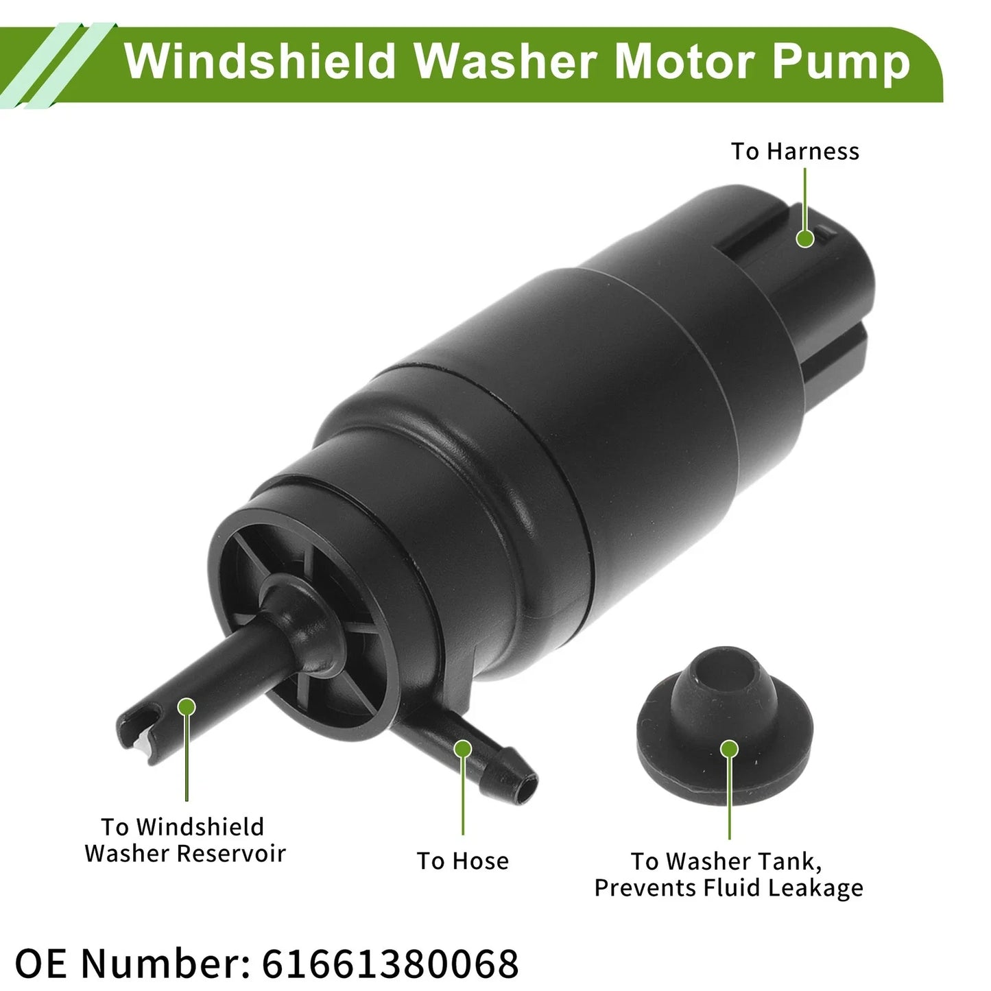 Windshield Washer Pump w/Grommet for BMW E36