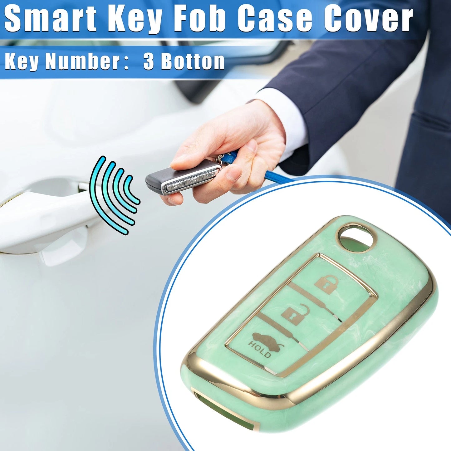 3 Button Smart Key Fob Case Cover for Nissan Rogue Frontier (2014–2023)