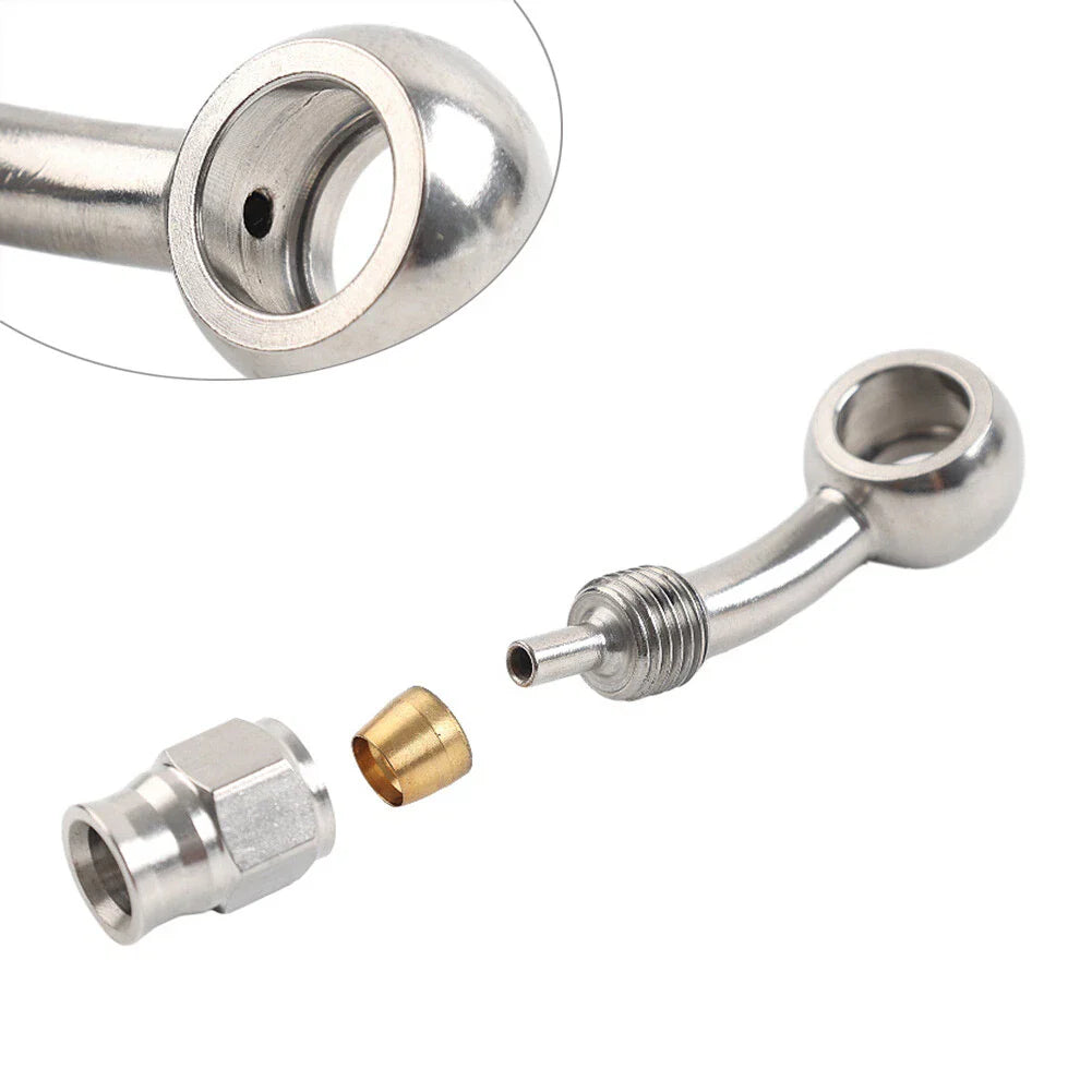 10.2mm 3/8" Eye Banjo Hose Ends AN-3 28�� Brake for Motorcycle