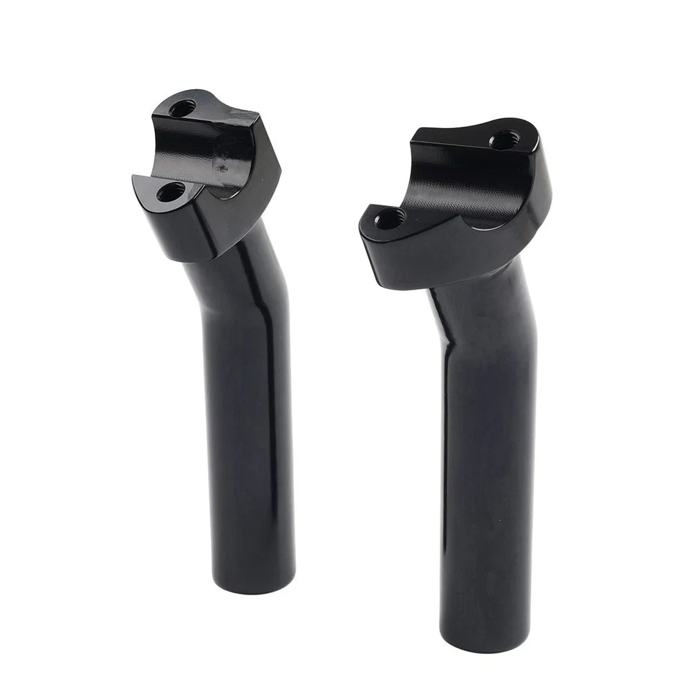 6" CNC Pullback Handlebar Risers Black for Harley Softail Sportster