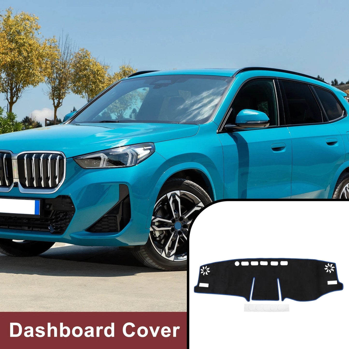 Dashboard Cover Mat for Toyota RAV4 (2019–2021) Sun Protector Pad Black Blue