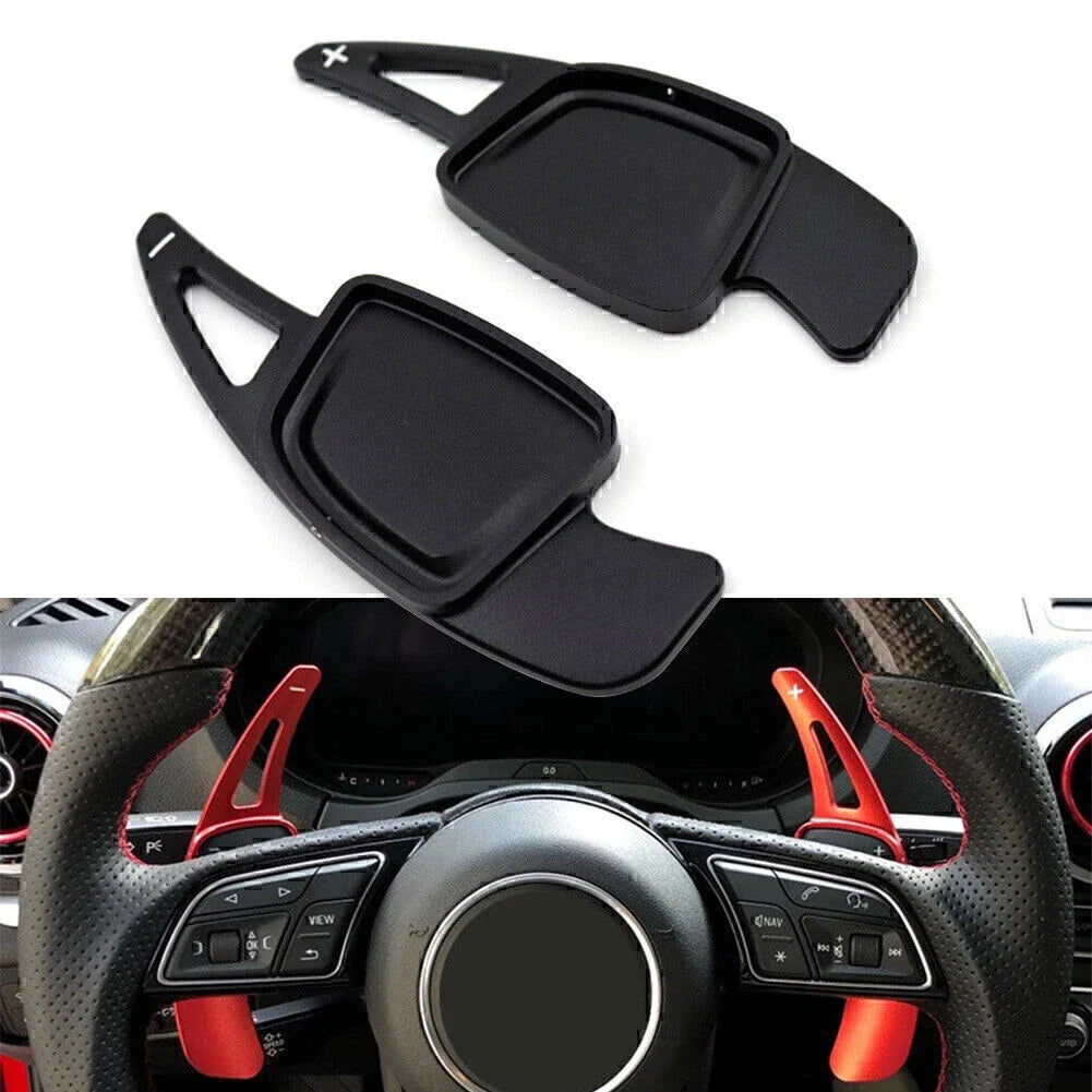 CNC Black Steering Wheel Paddle Shifter Extensions for Audi A6 A7 A8 S4 S5 (2019-2023)