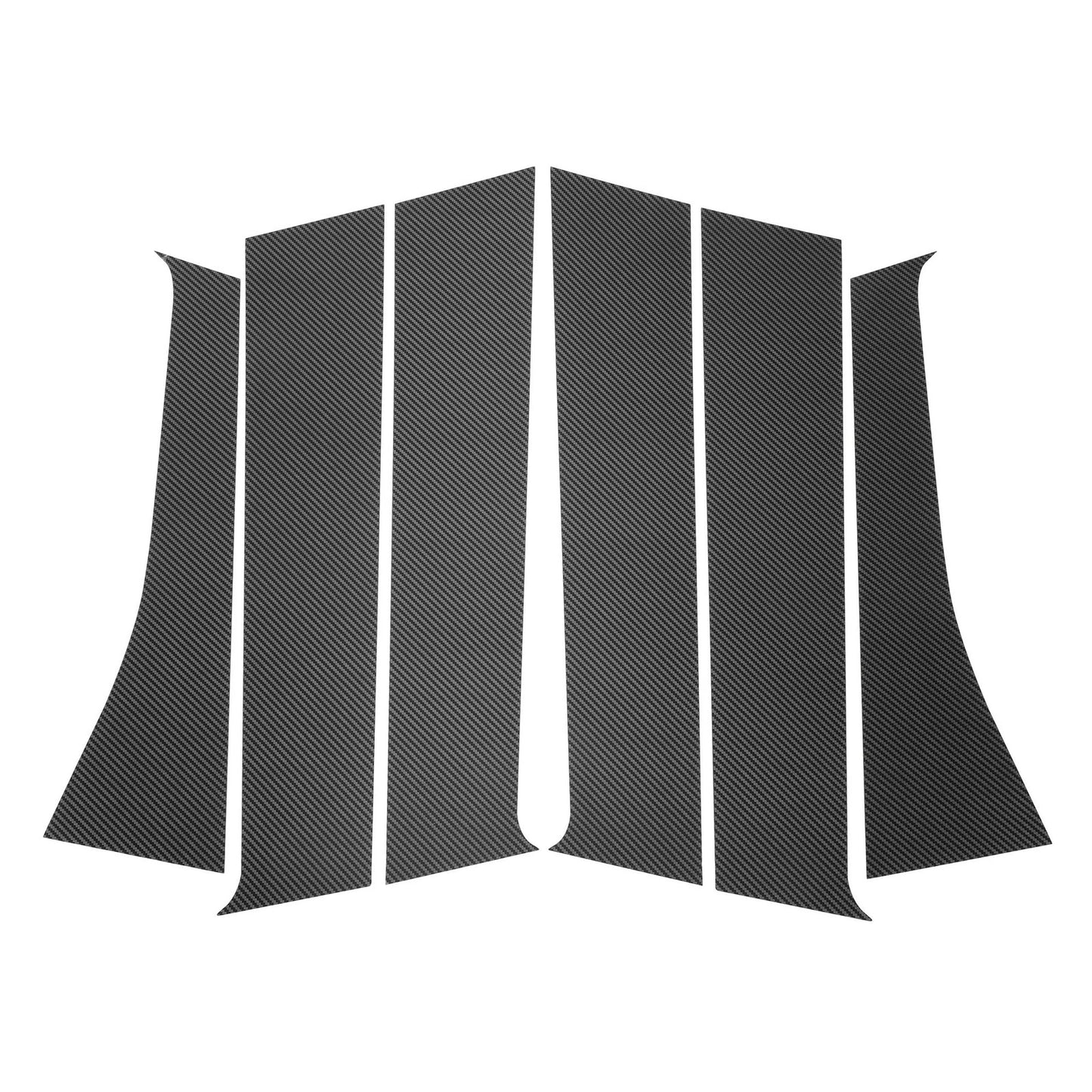Set of 6 Door Pillar Window Trim for Mitsubishi Outlander (Carbon Fiber)