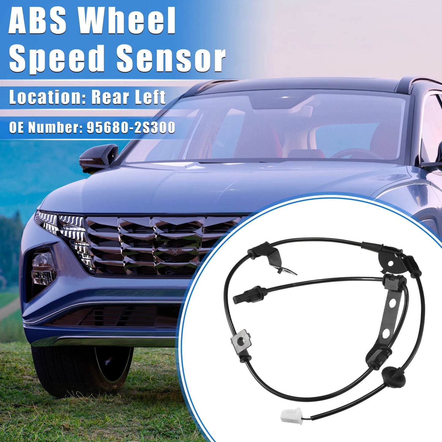 ABS Wheel Speed Sensor for Hyundai Tucson (2010–2015) Rear Left No. 95680-2S300