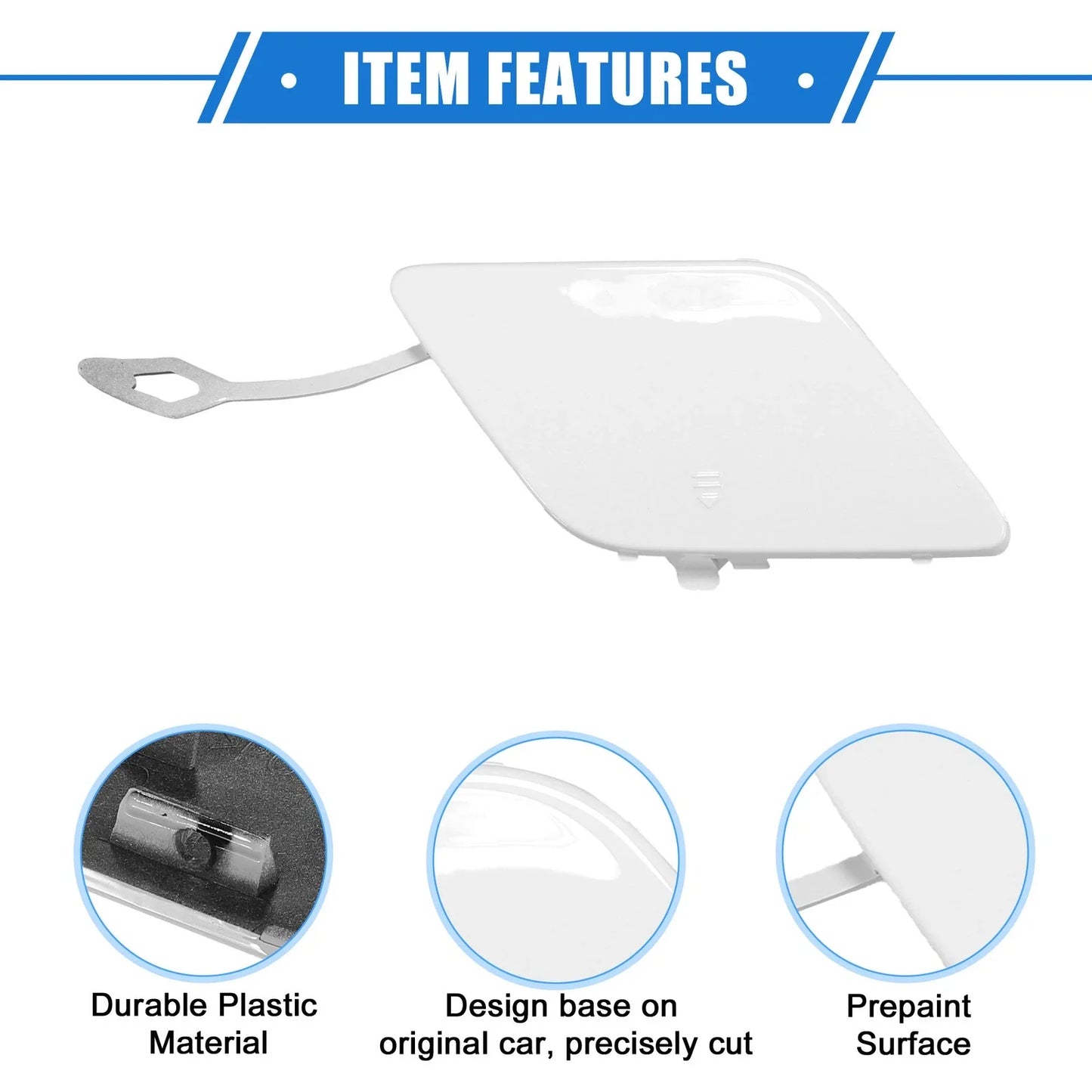 Front Bumper Tow Hook Cover for Mercedes-Benz C250 (2012-2014) - White