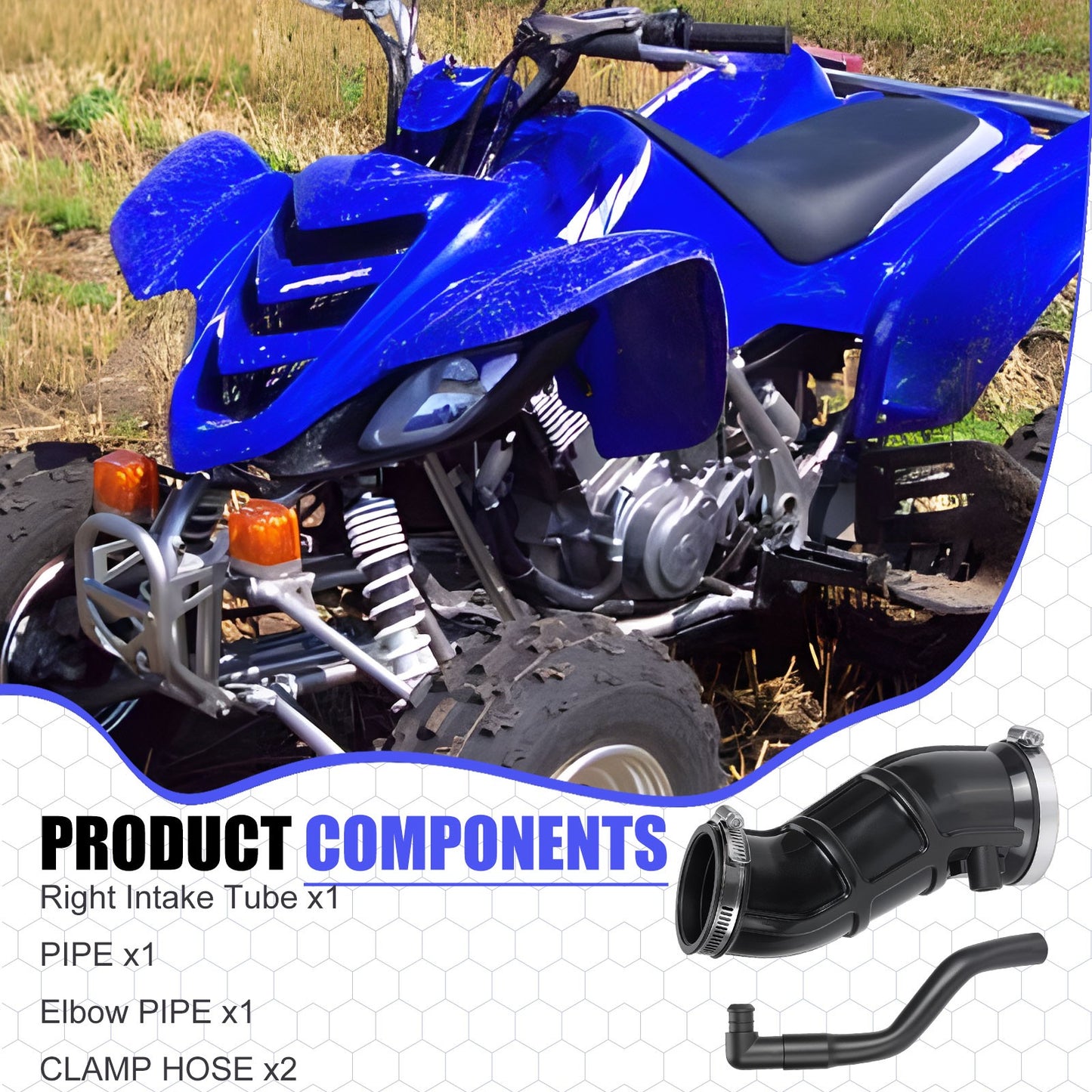 Right Intake Tube & Elbow Pipe for Yamaha Raptor YFM 660 (2001–2005)