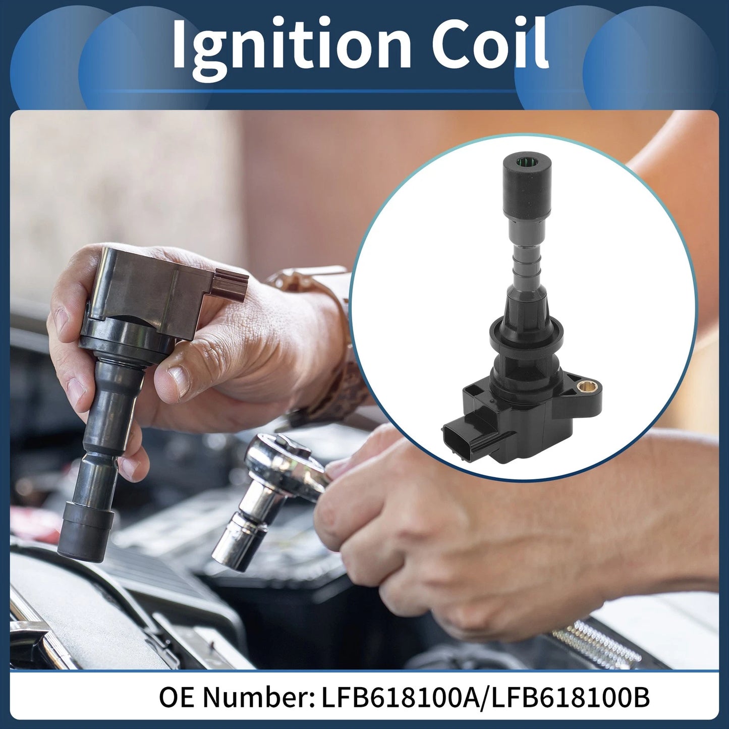Ignition Coil Pack No.LFB618100A for Mazda 5 2.3L L4 (2006–2007)