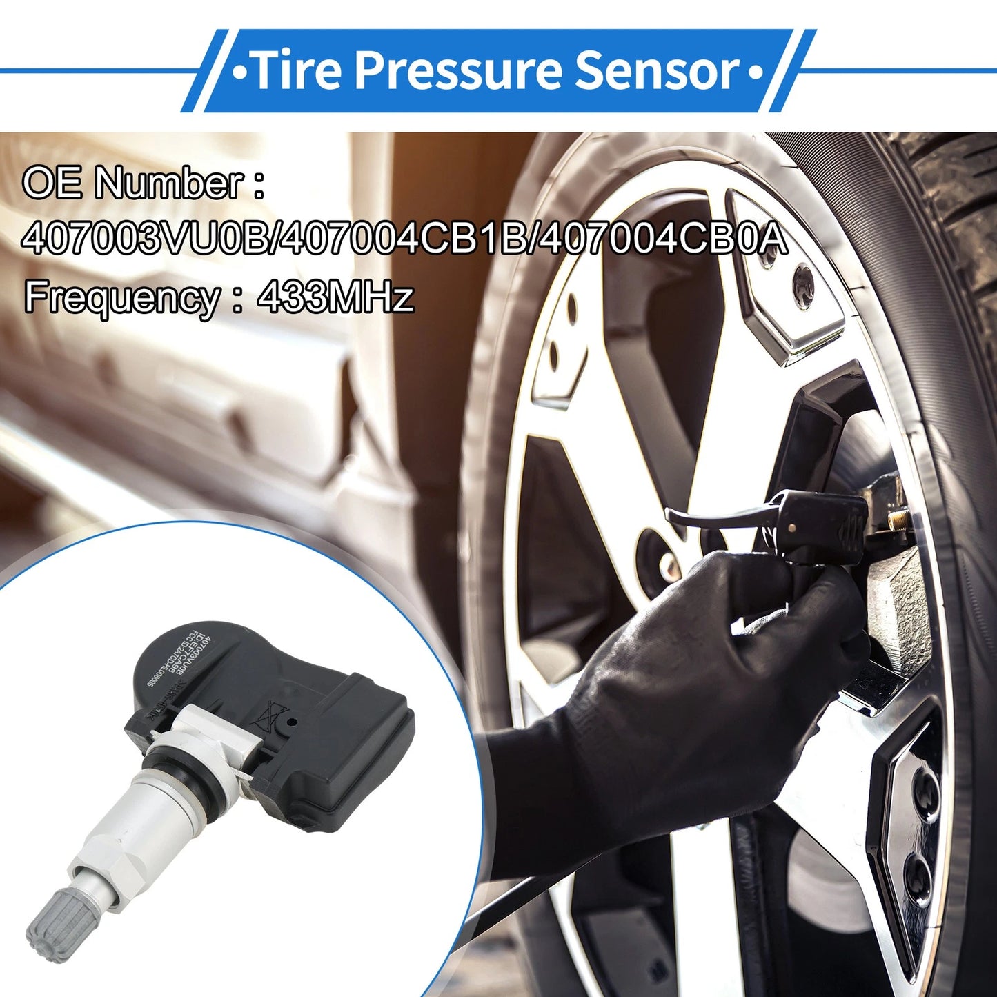 TPMS Sensor No. 407003VU0B for Nissan Qashqai (2014–2023)