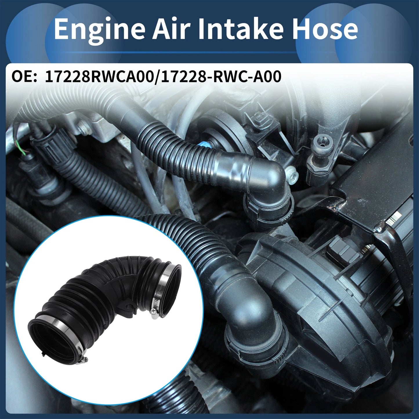 Engine Air Intake Hose for Honda Acura RDX 2.3L (2007–2012) No. 17228RWCA00 Rubber Clamp