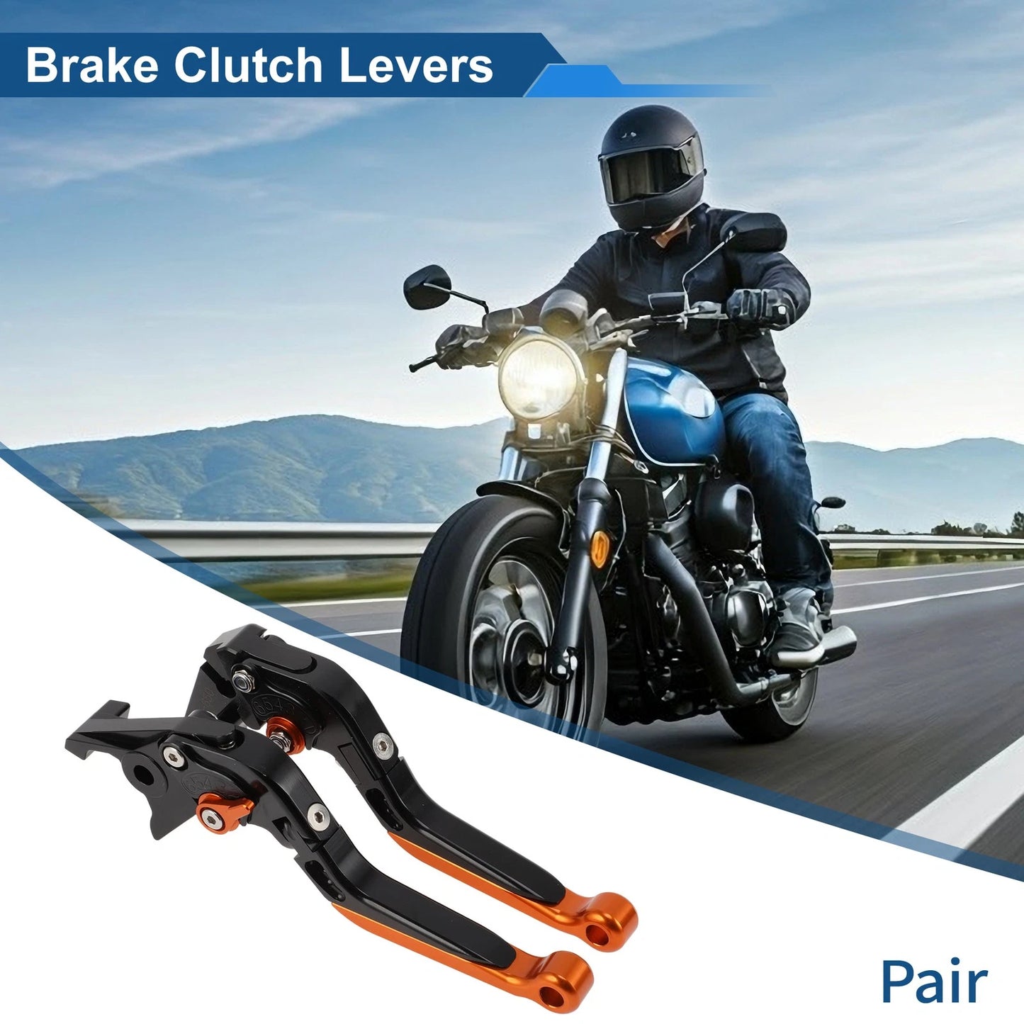 Adjustable Brake Clutch Levers for Honda NC700/NC750 S/X (2012–2020) Black Orange