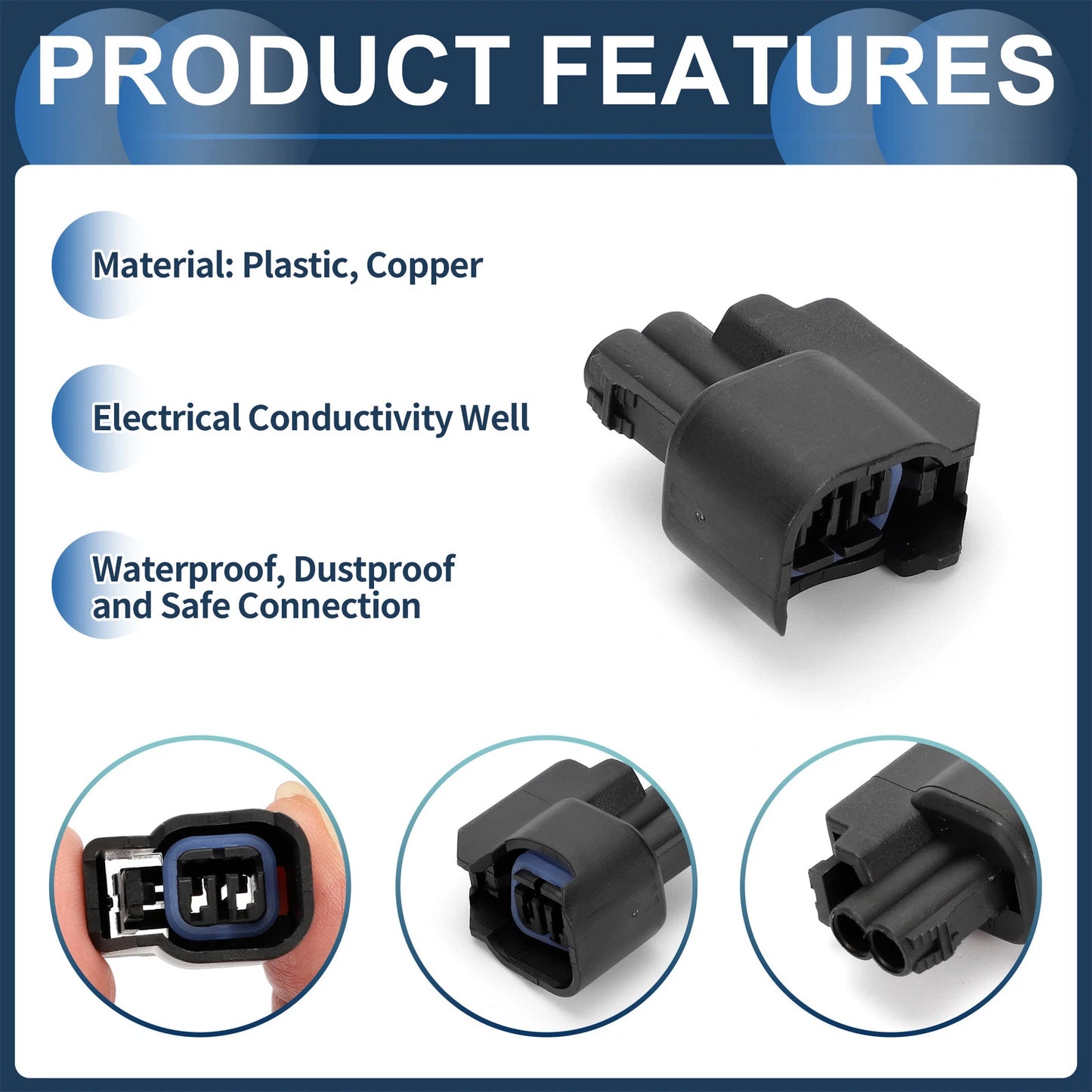 2 Pin Fuel Injector Waterproof Connector Plug for Chevrolet