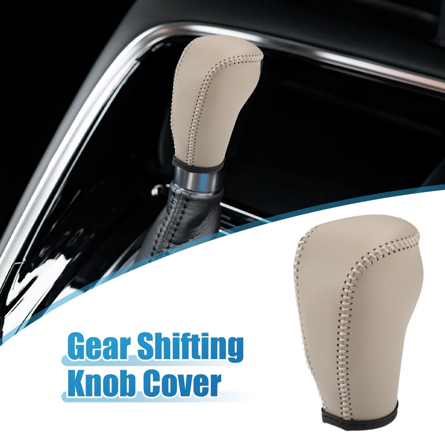 Gear Shifting Knob Cover Trim for Nissan Murano (2009–2013) Faux Leather Beige
