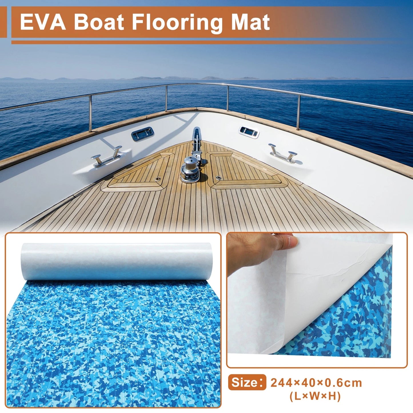 EVA Camouflage Boat Flooring Strip for Various Models (96.06"L x 15.75"W)