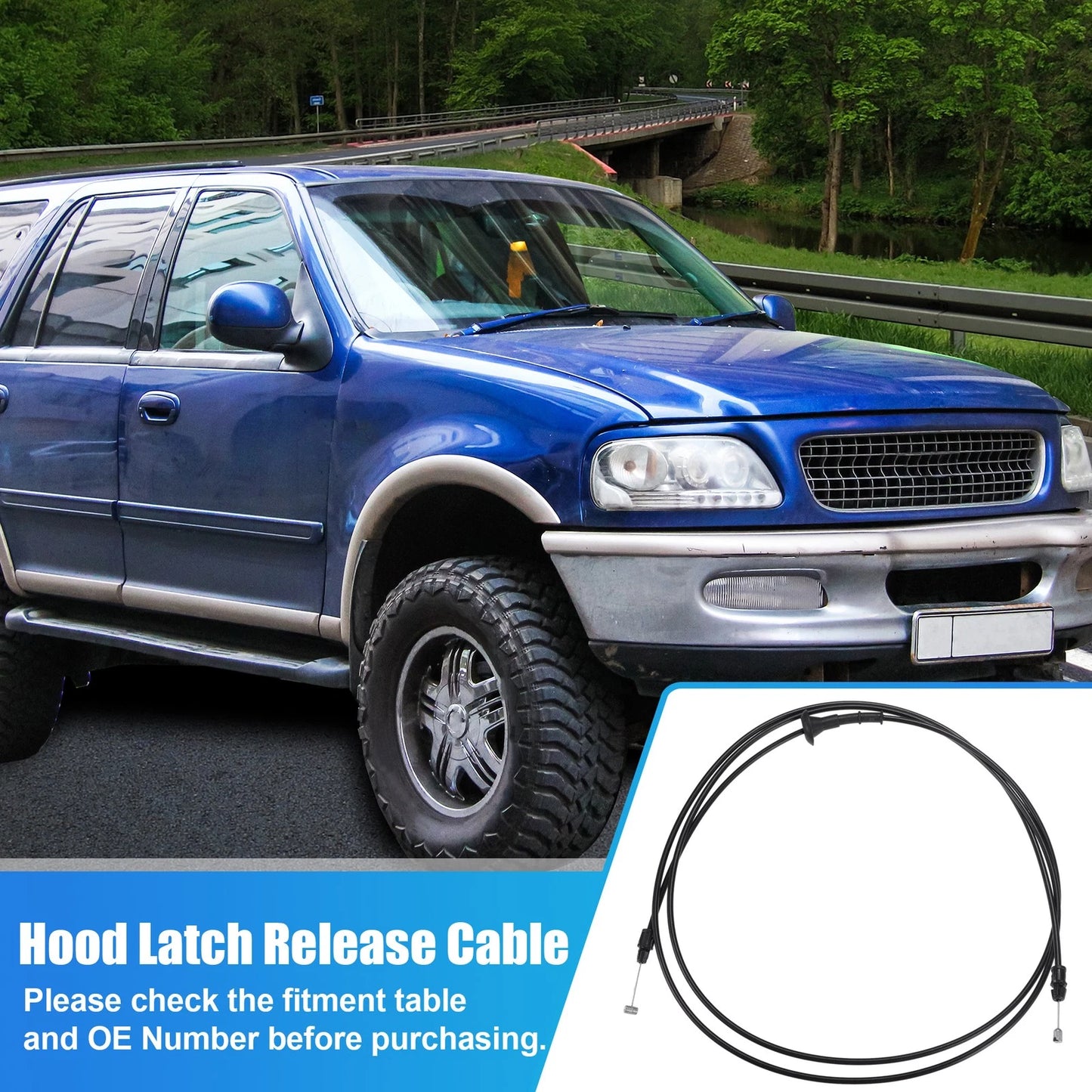 Hood Release Cable for Ford F-150, Expedition, Navigator (1997–2021)